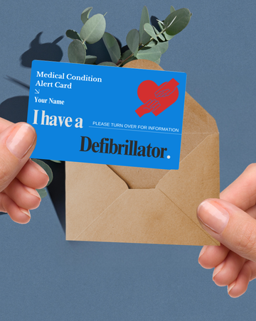 Defibrillator Medical Alert Card