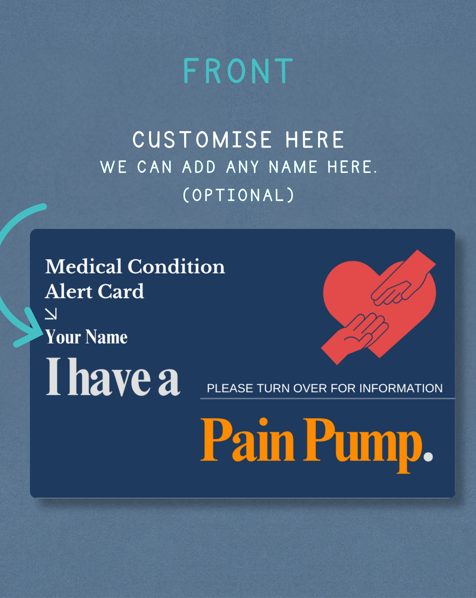 Pain Pump Medical Alert Card