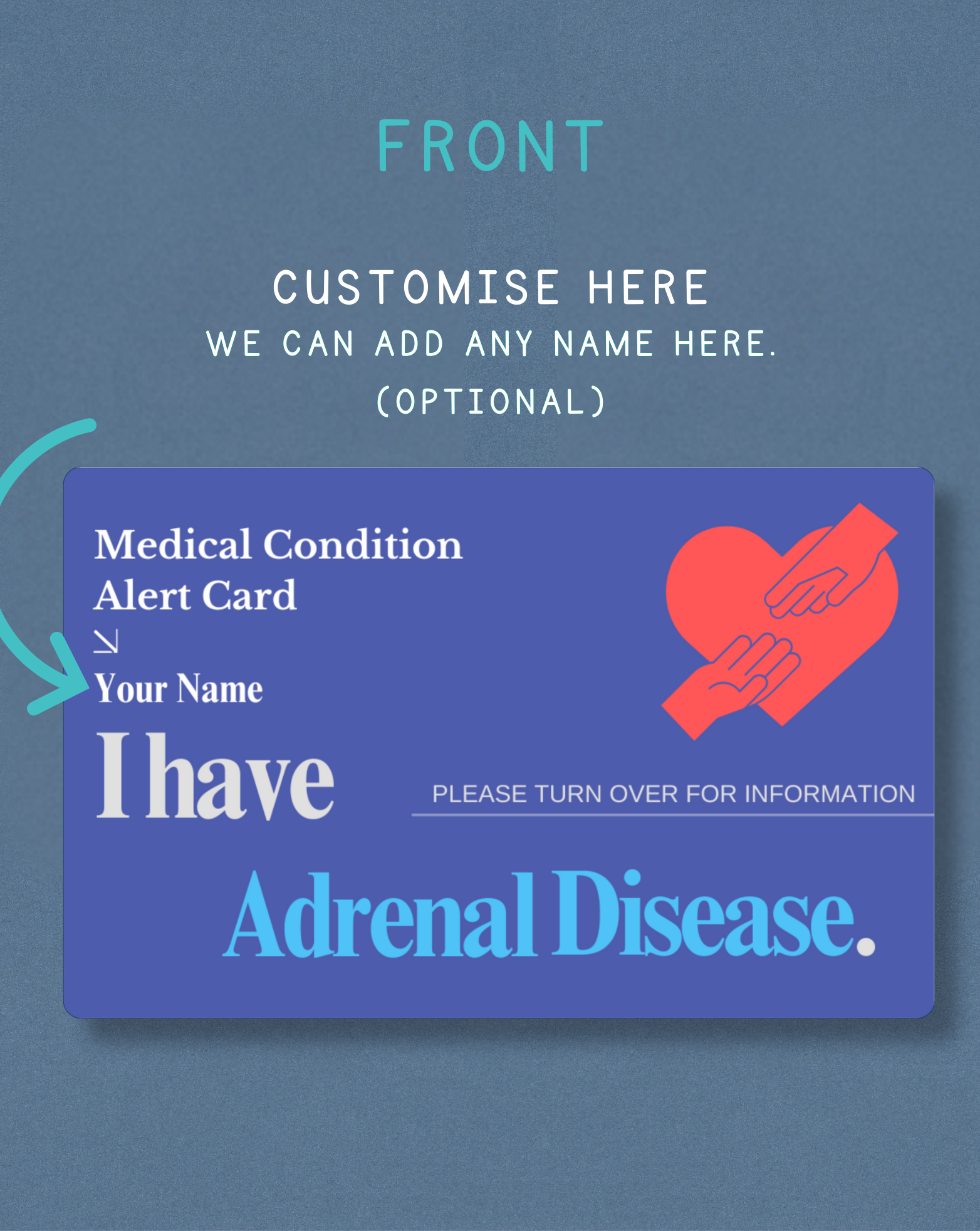 Adrenal Disease Medical Alert Card
