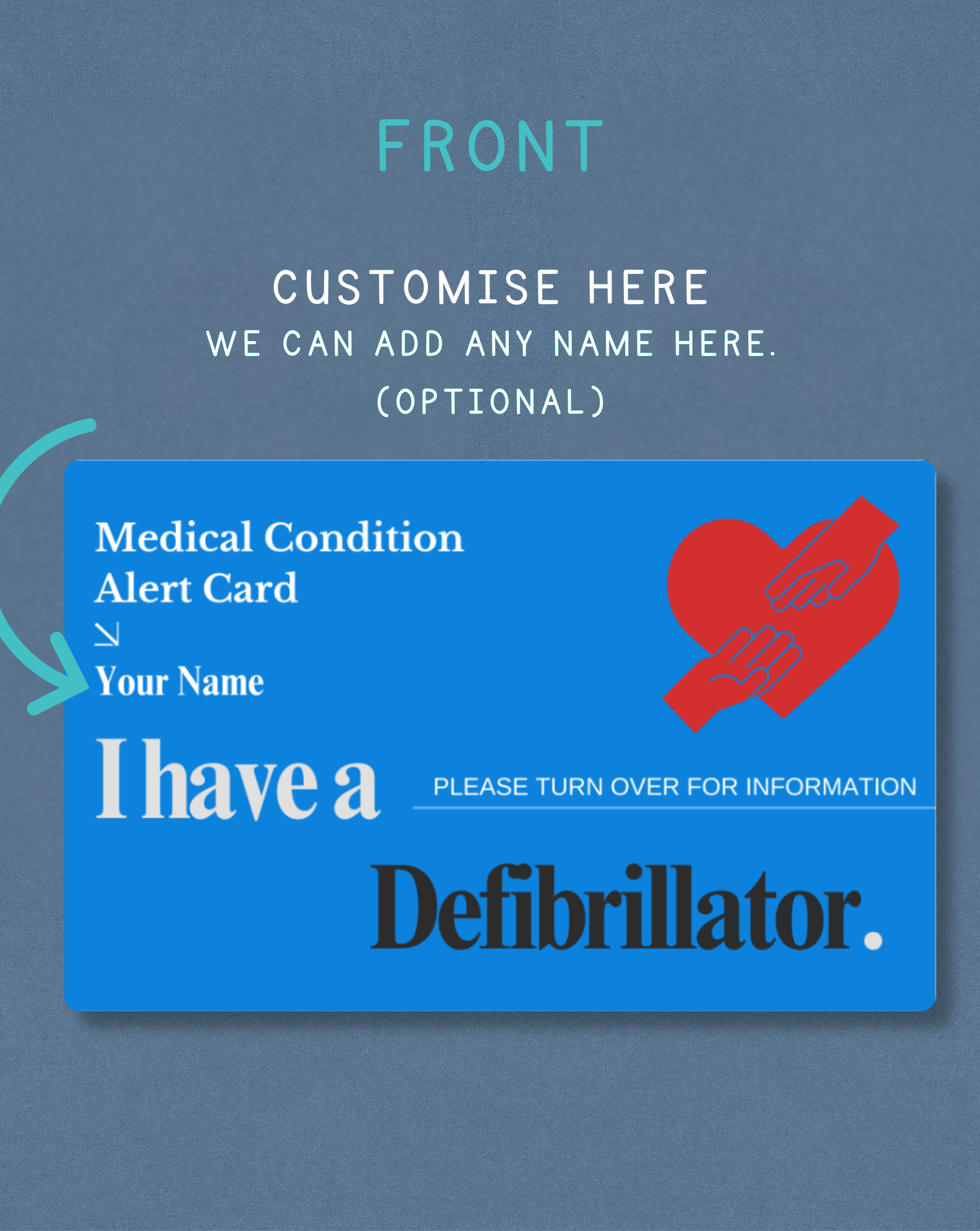 Defibrillator Medical Alert Card