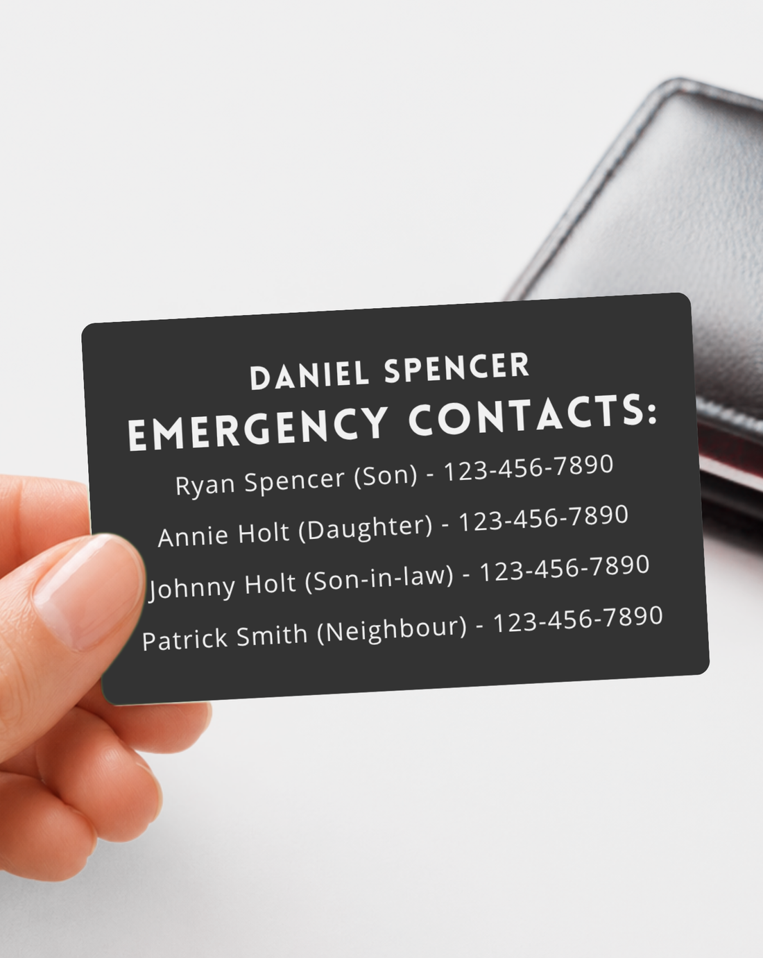 Emergency Contact Card (Black)
