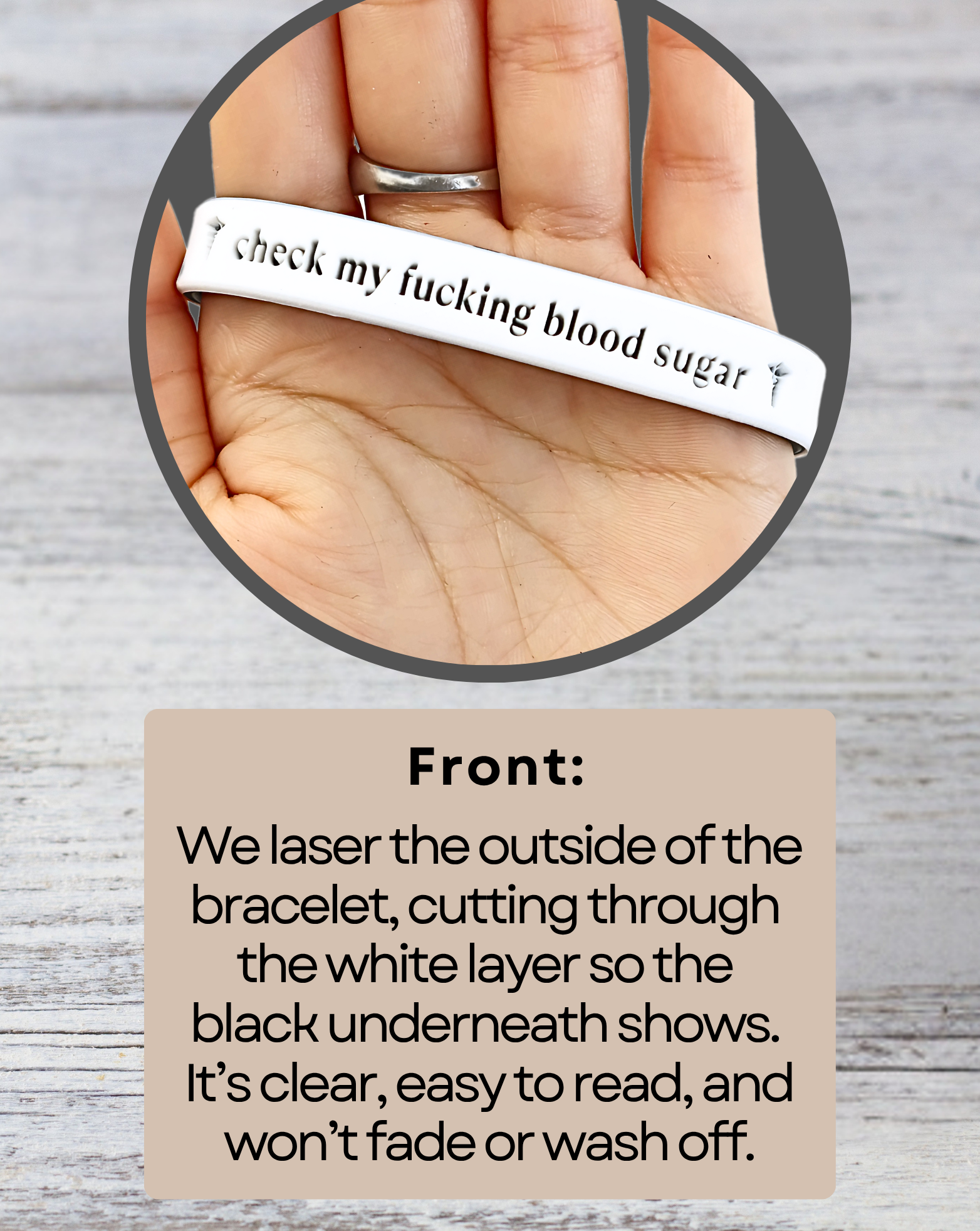 Check My Fucking Blood Sugar - Funny Alert Bracelet