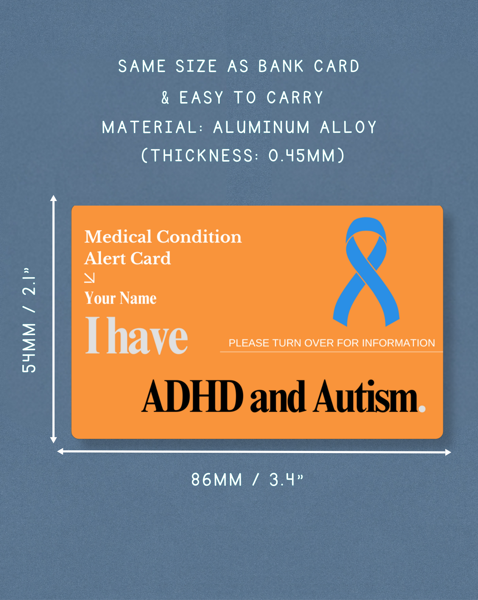 ADHD and Autism Medical Alert Card