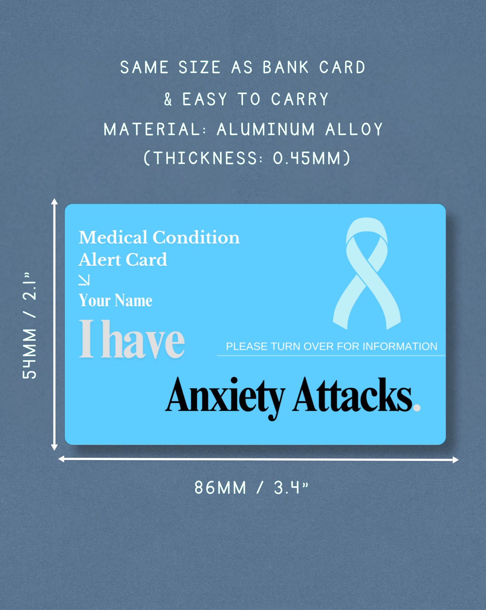 Anxiety Attacks Medical Alert Card