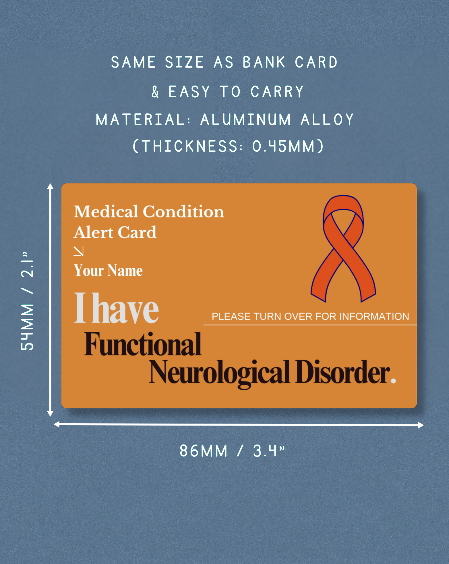 Functional Neurological Disorder Medical Alert Card