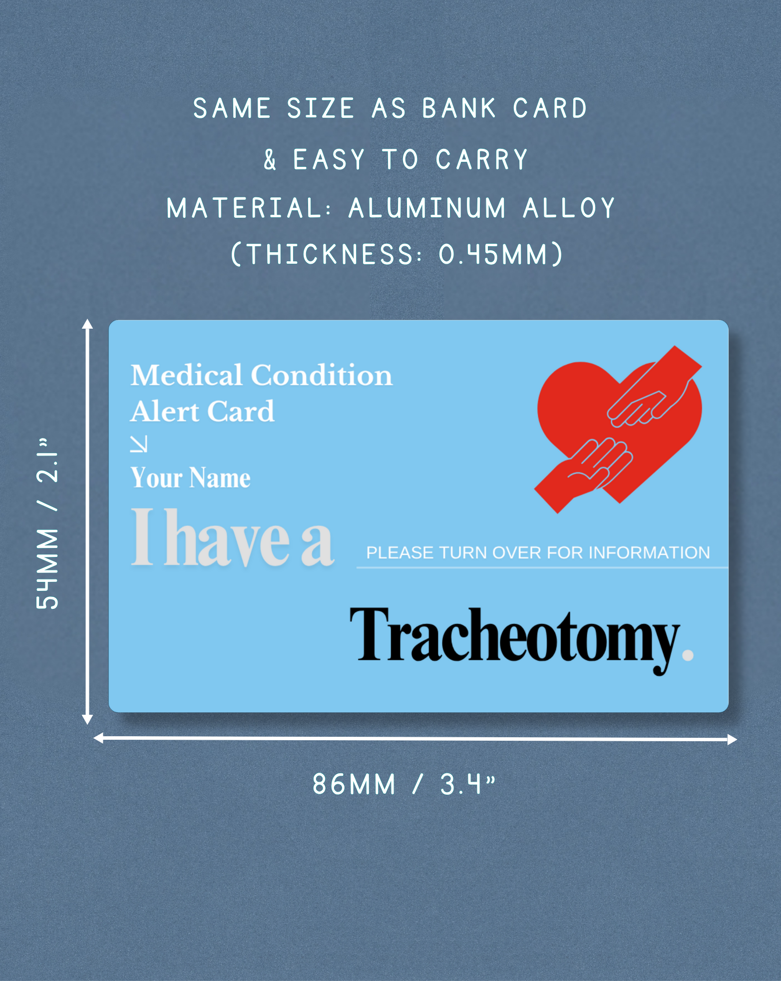 Tracheostomy Medical Alert Card