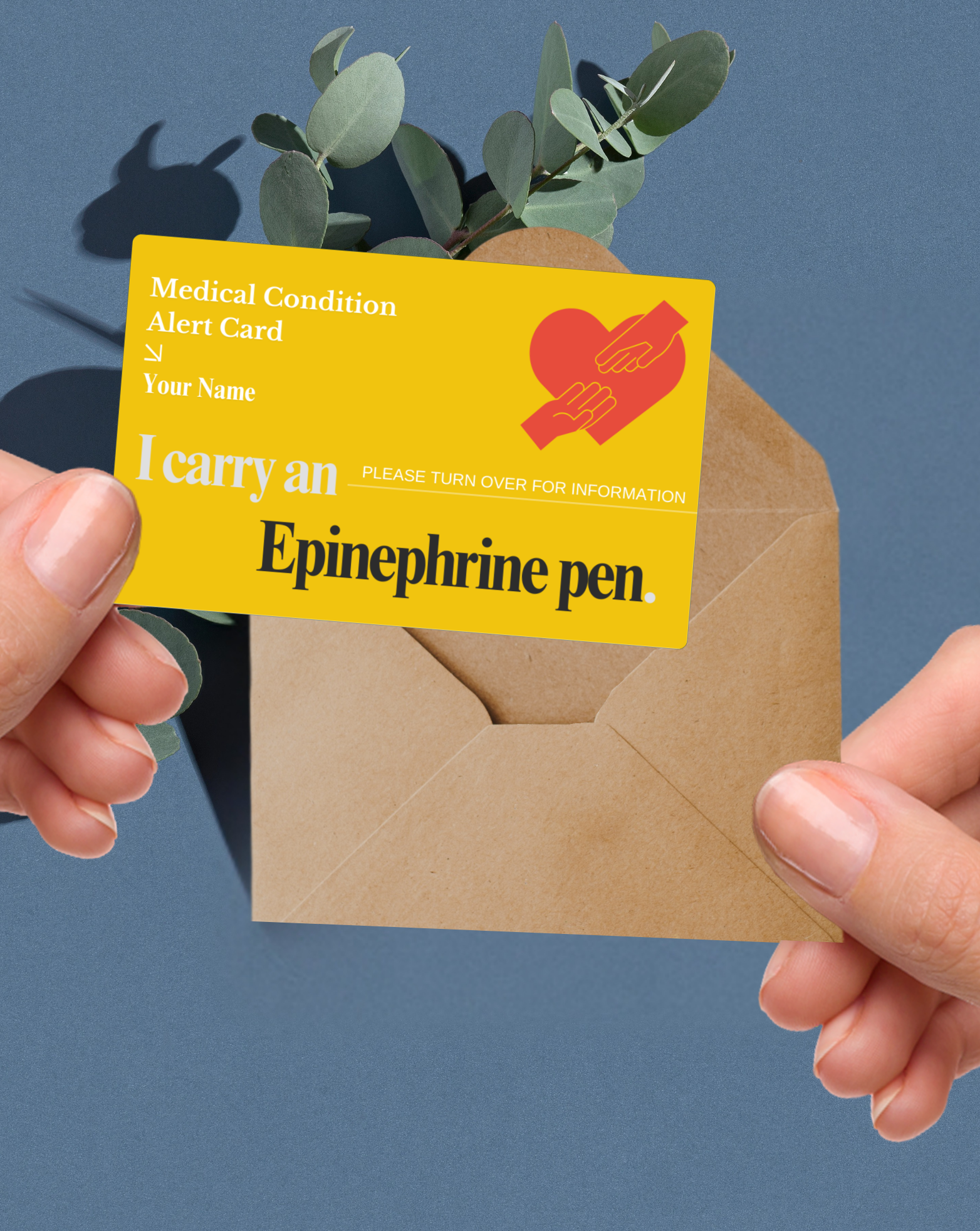 Epinephrine Pen Alert Card