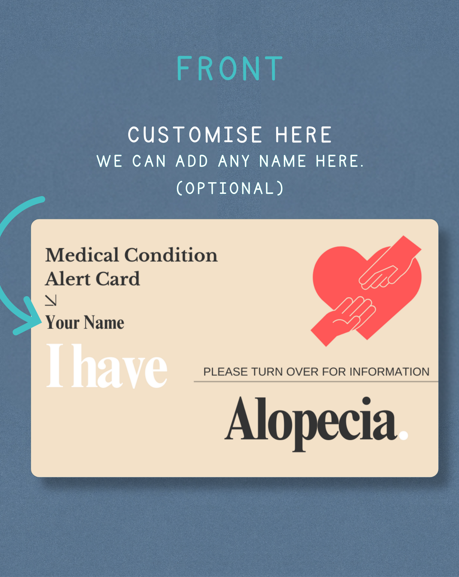 Alopecia Medical Alert Card