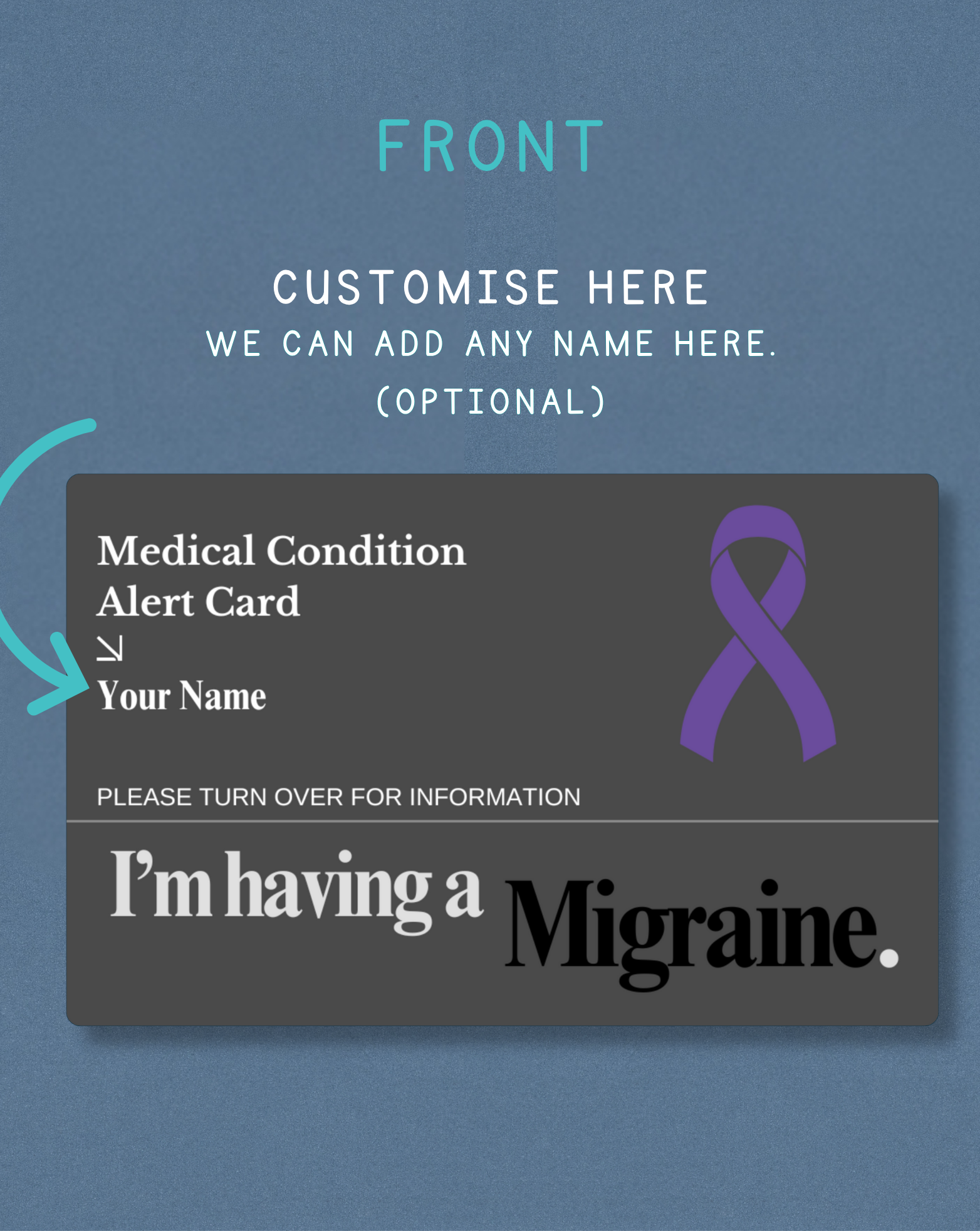 Migraine Medical Alert Card