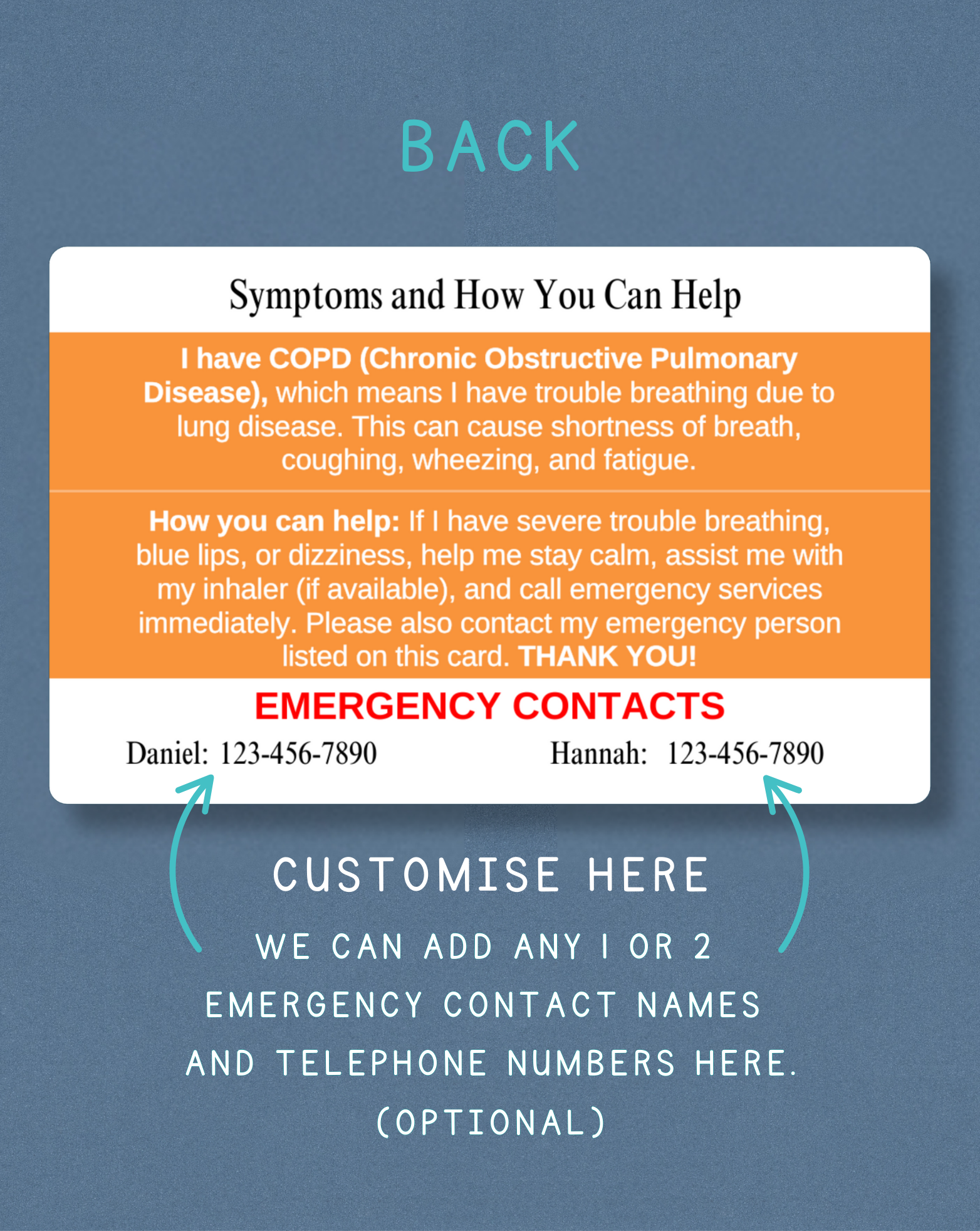 COPD Medical Alert Card