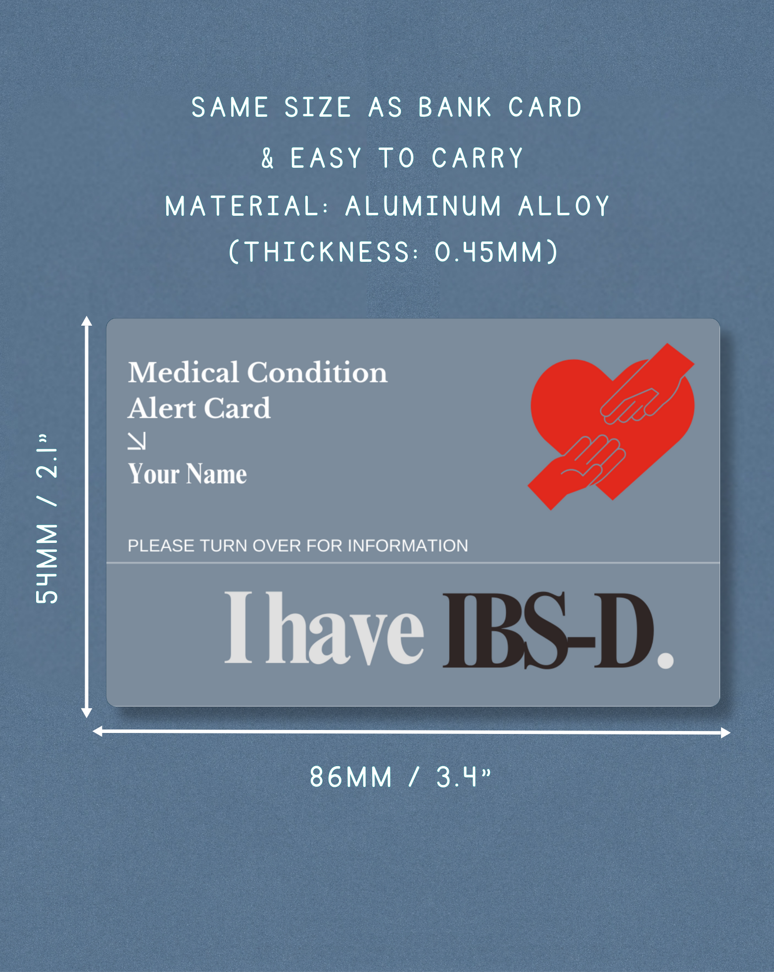 IBS-D Medical Alert Card