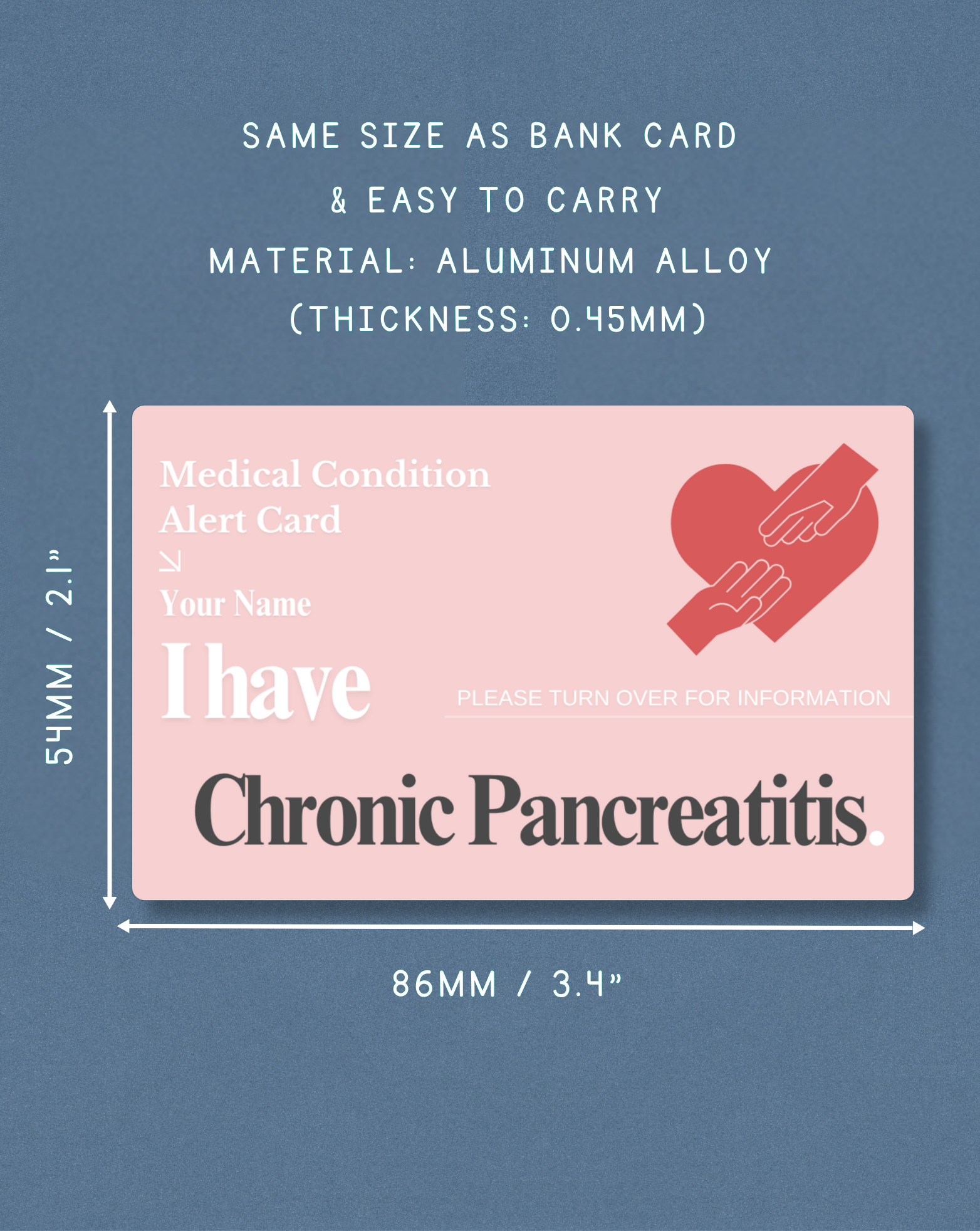 Chronic Pancreatitis Medical Alert Card