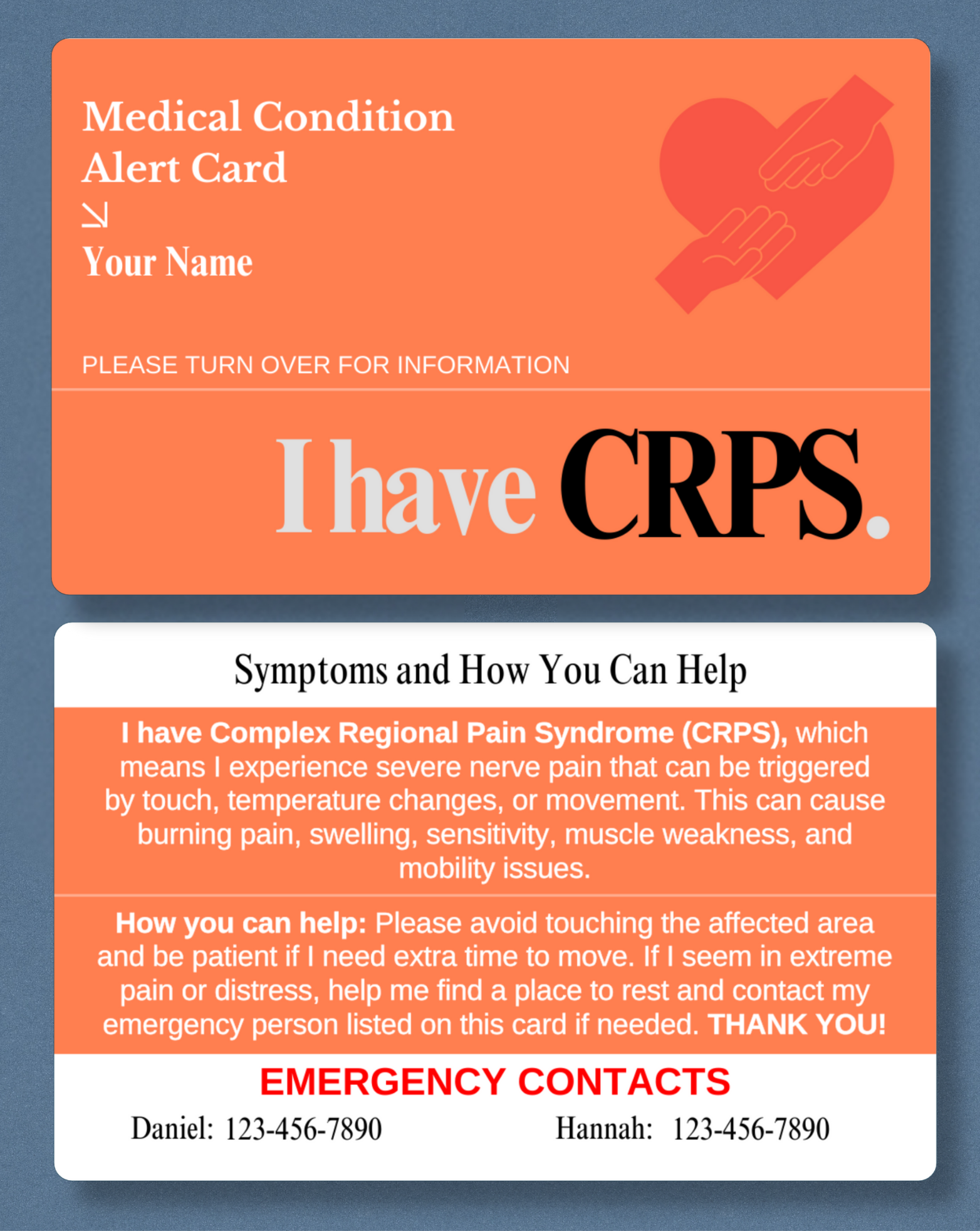 CRPS Medical Alert Card