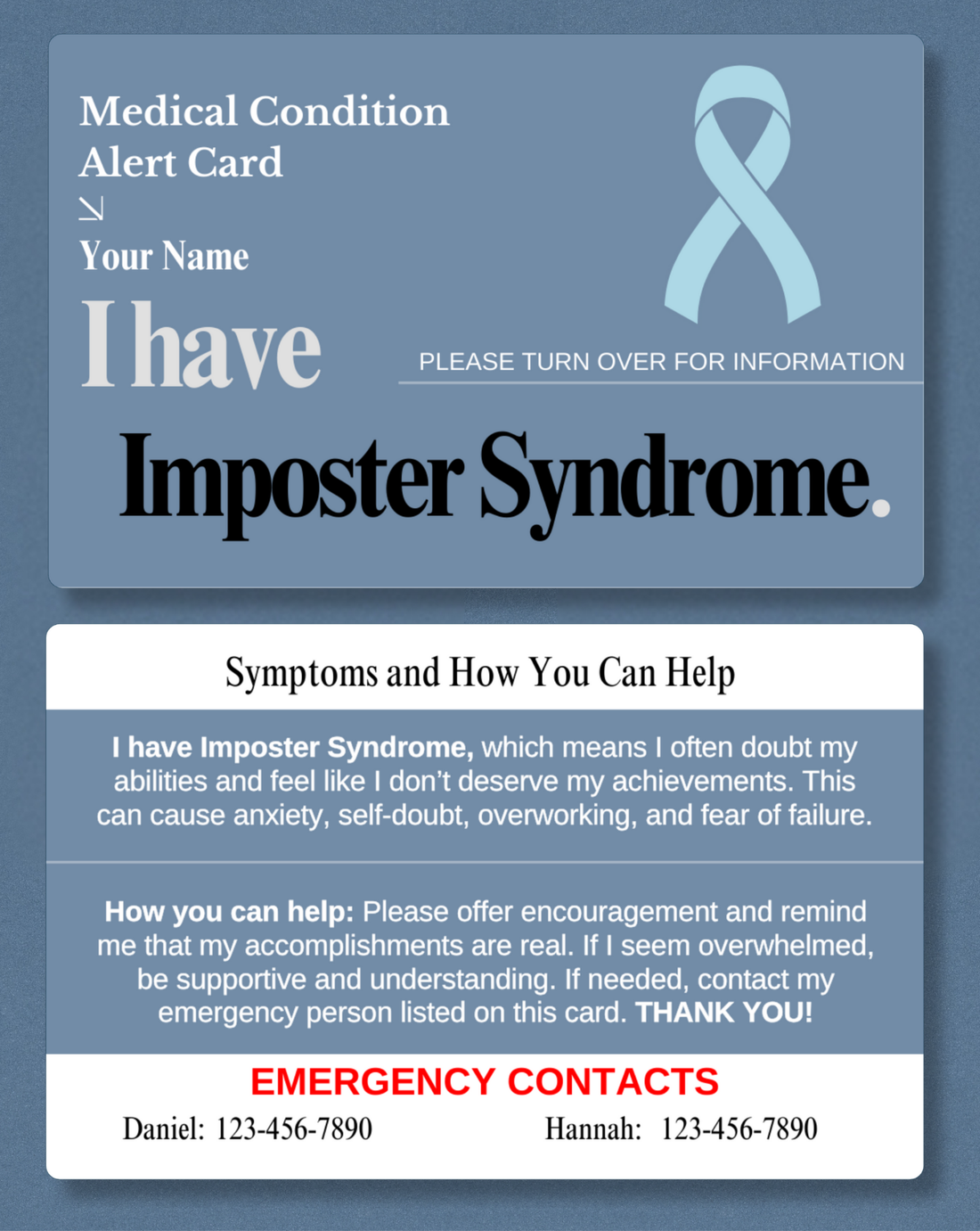Imposter Syndrome Medical Alert Card