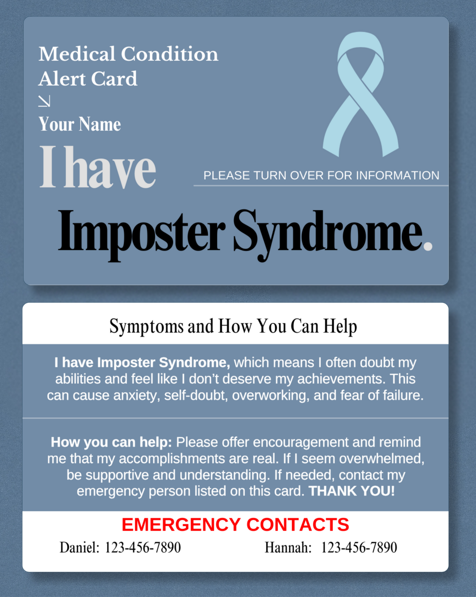 Imposter Syndrome Medical Alert Card
