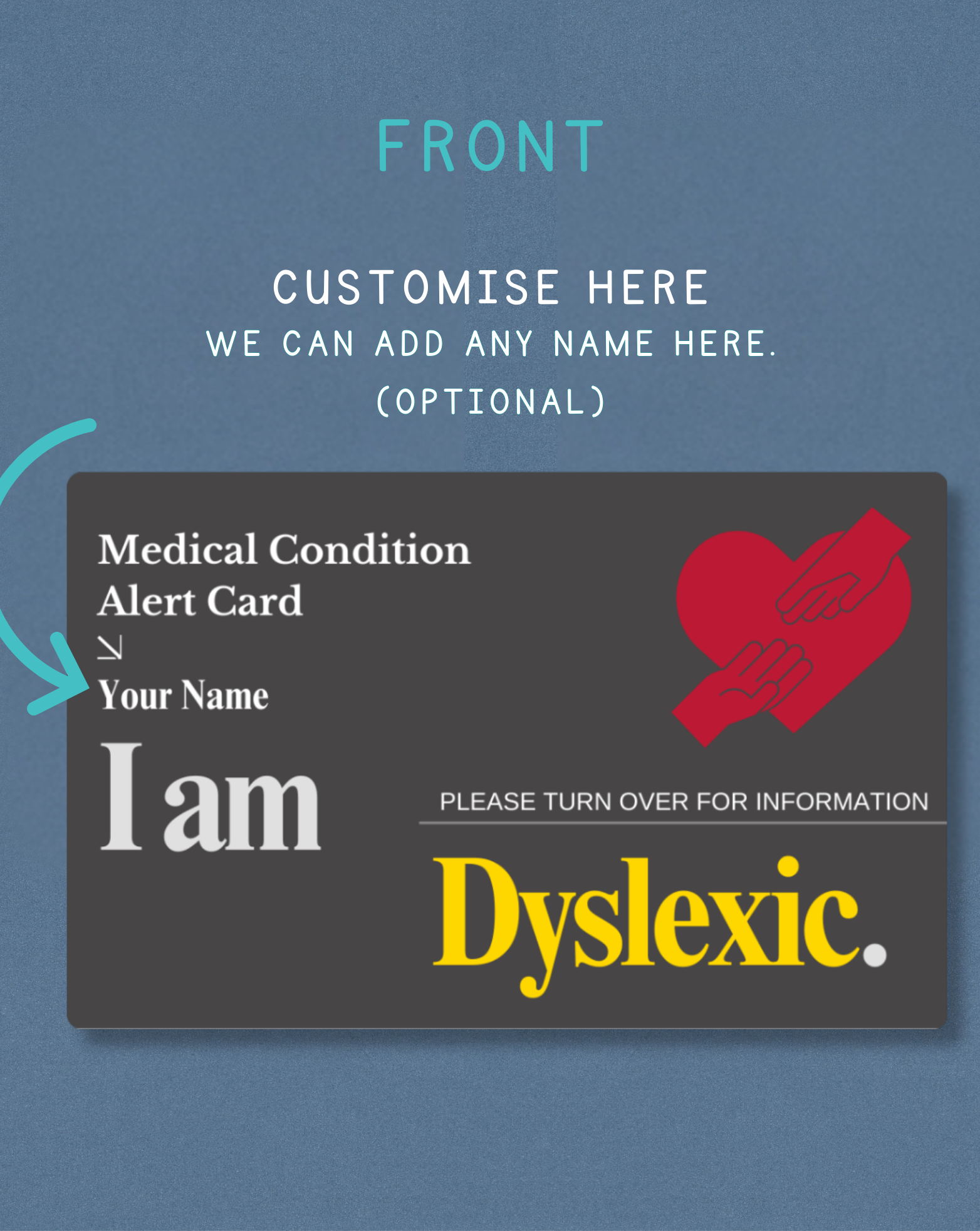 Dyslexic Medical Alert Card