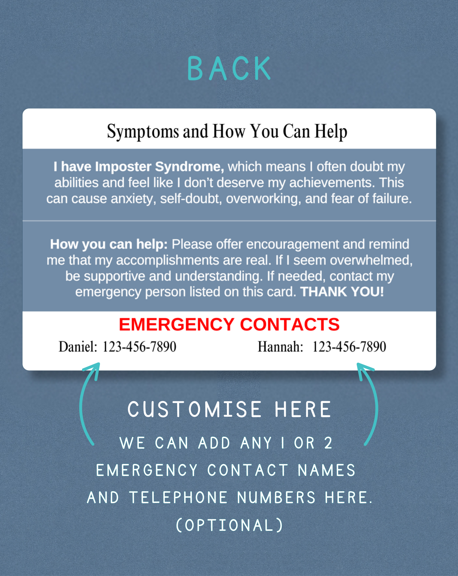 Imposter Syndrome Medical Alert Card