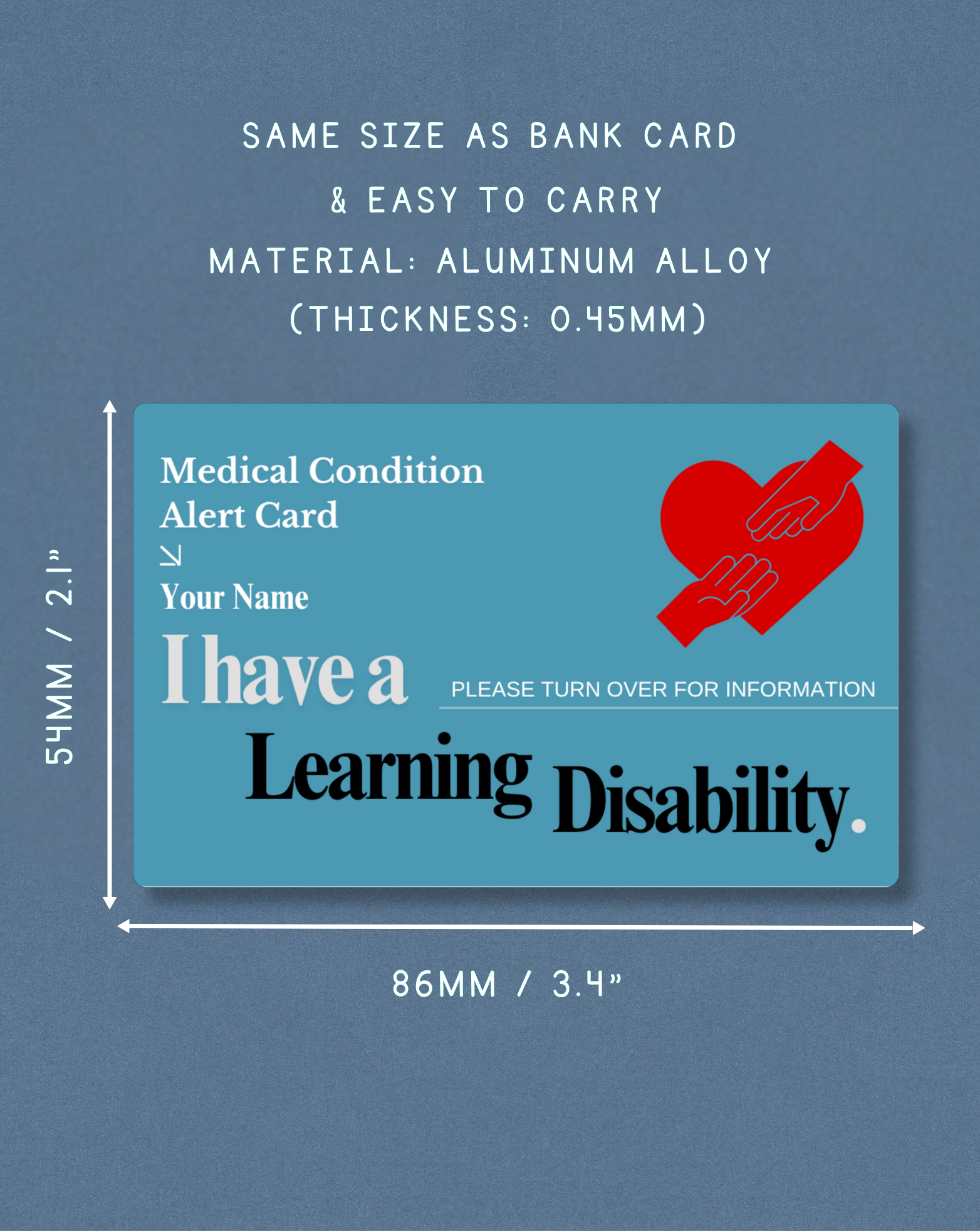 Learning Disability Medical Alert Card