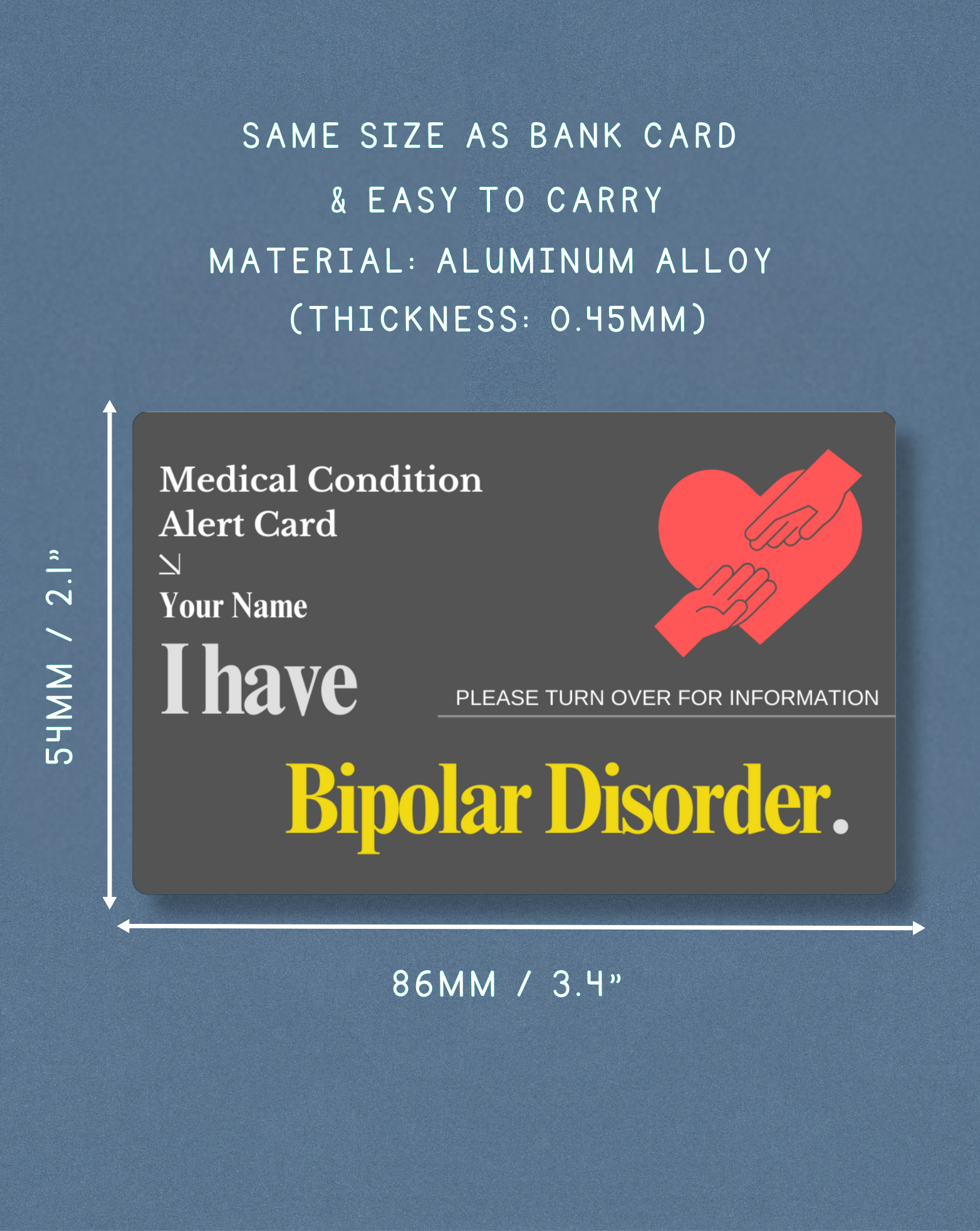 Bipolar Disorder Medical Alert Card