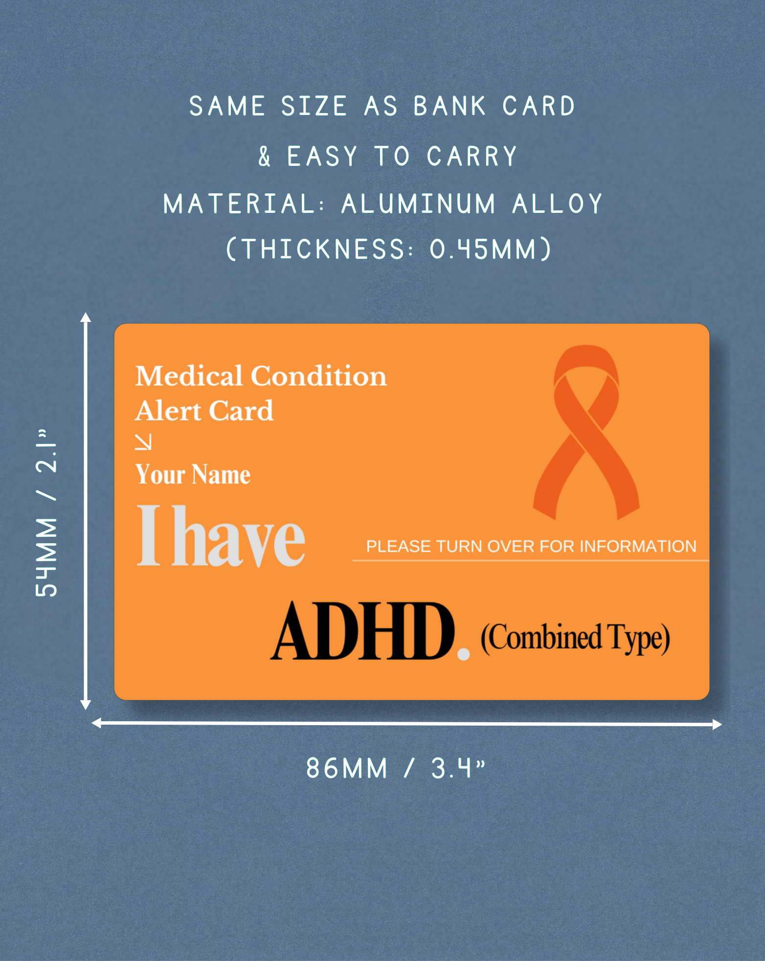 ADHD (Combined Type) Medical Alert Card