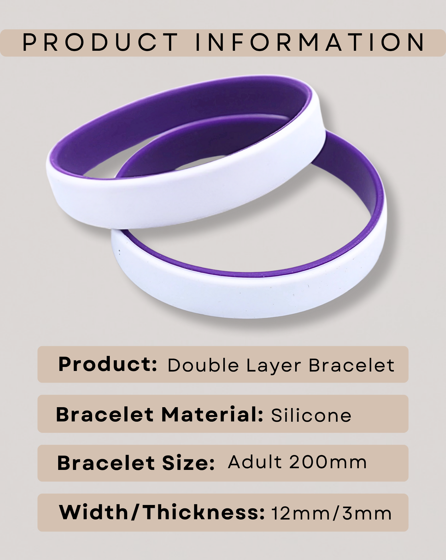 Personalised Medical Alert Bracelet (Purple)