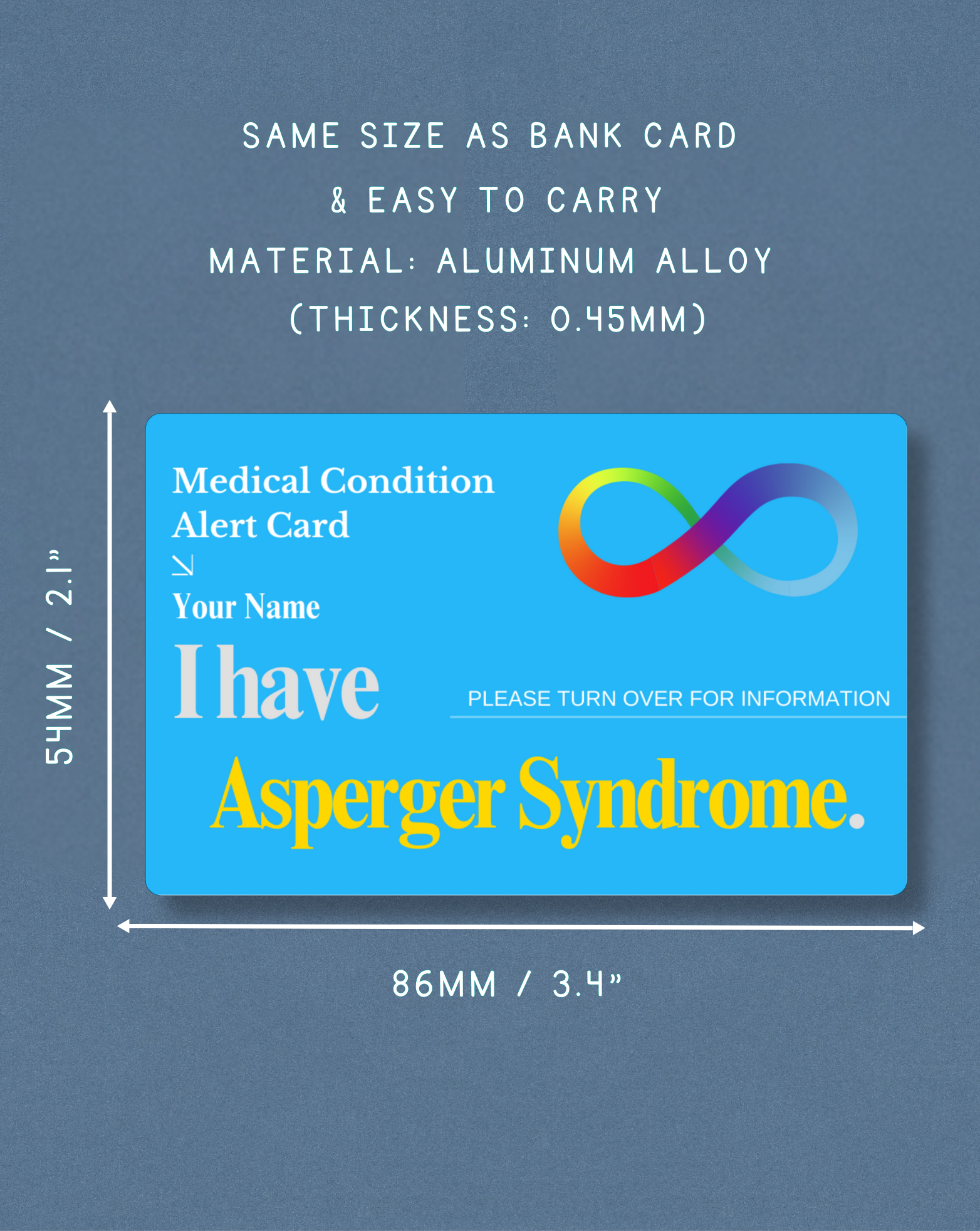 Asperger Syndrome Medical Alert Card