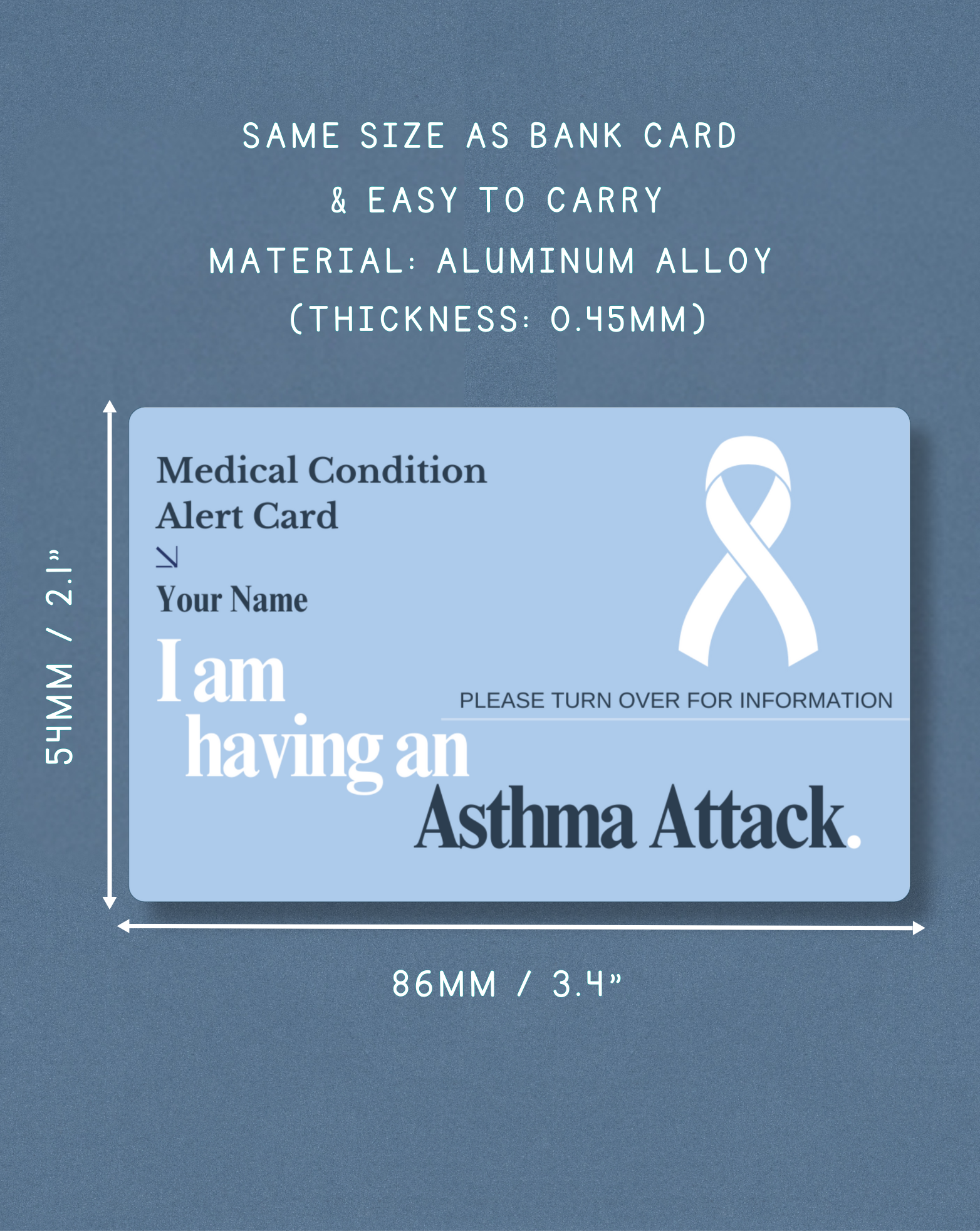 Asthma Attack Medical Alert Card