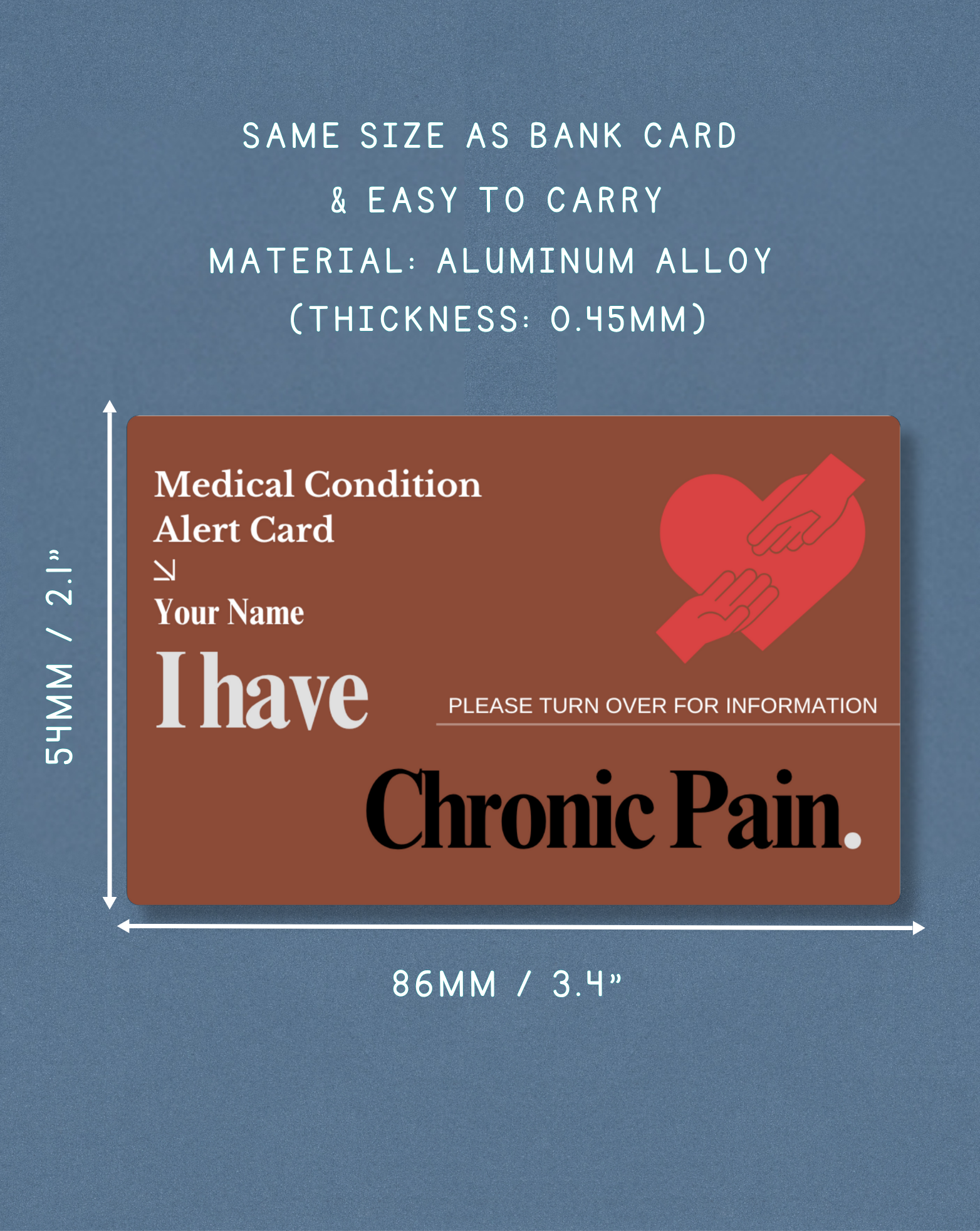 Chronic Pain Medical Alert Card