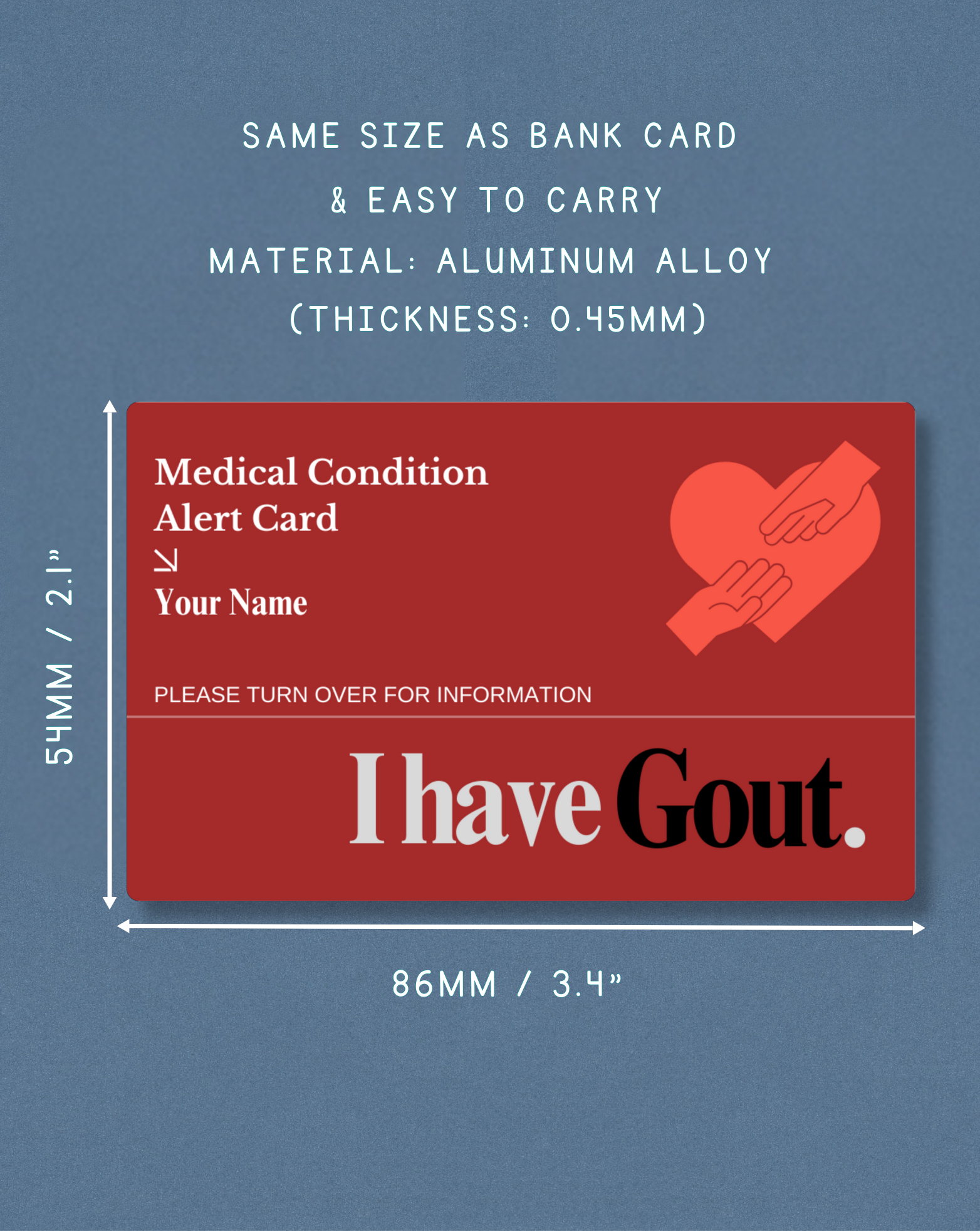 GOUT Medical Alert Card