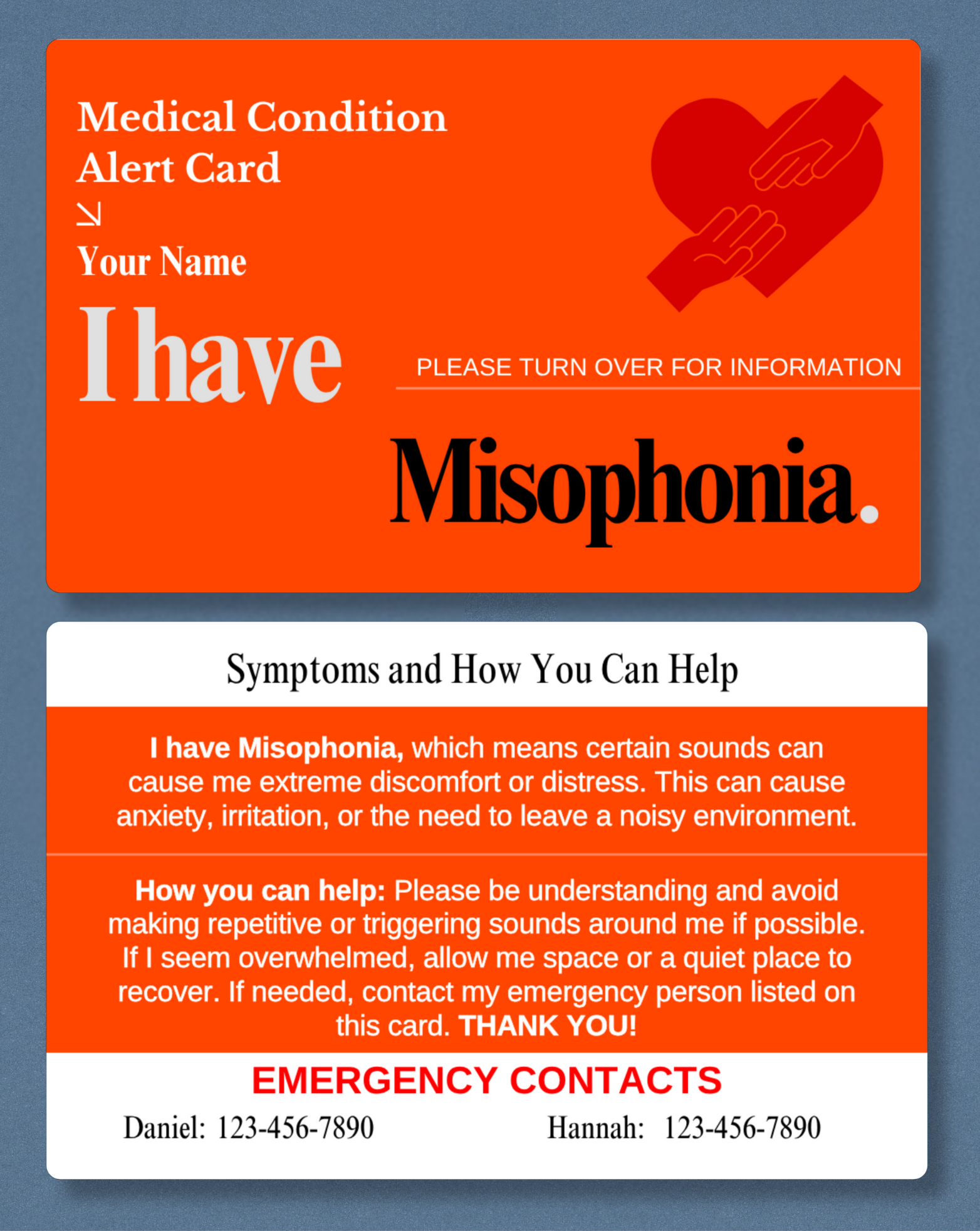 Misophonia Medical Alert Card