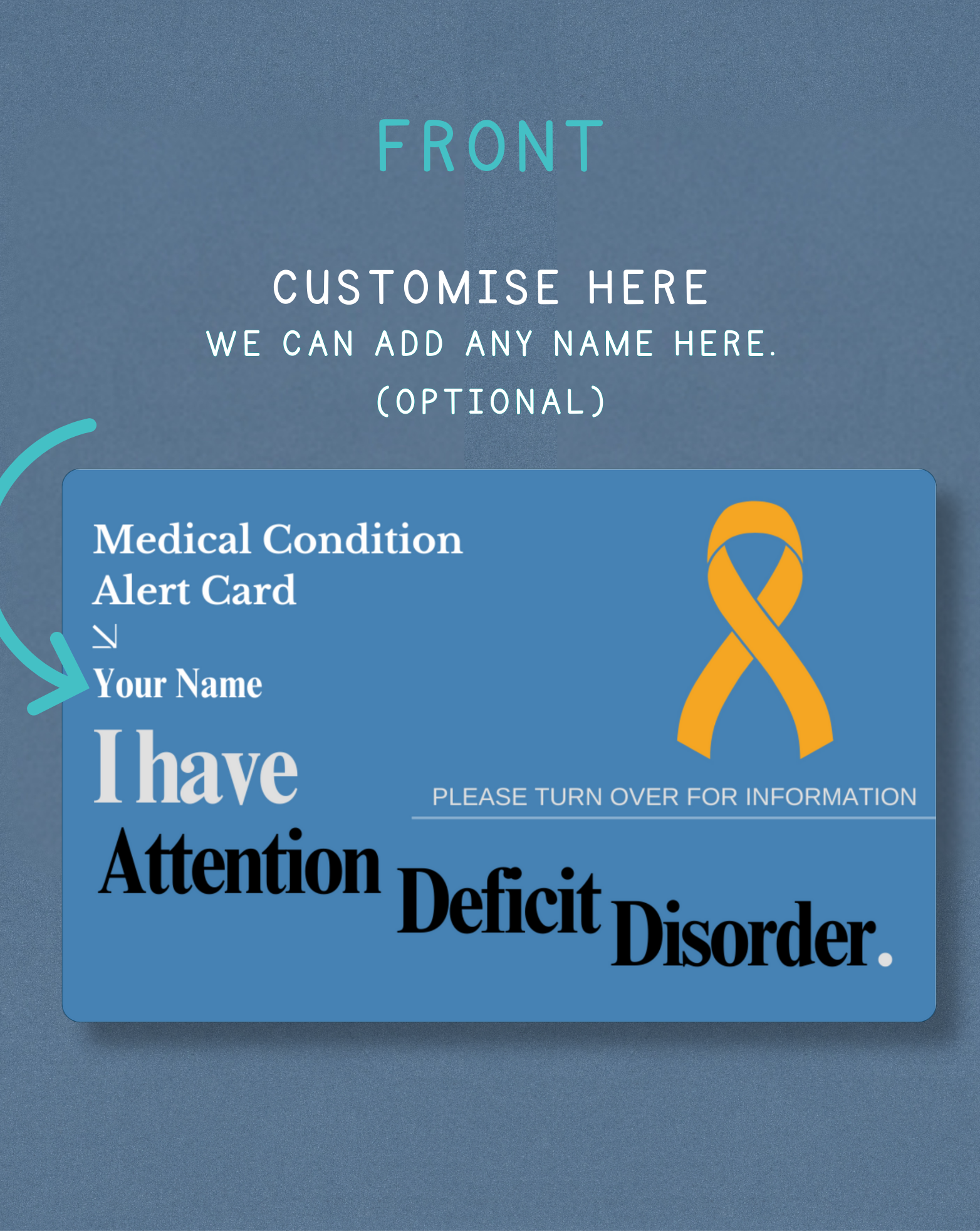 Attention Deficit Disorder Medical Alert Card