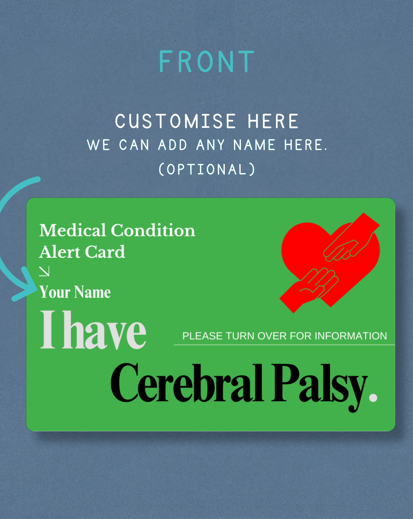 Cerebral Palsy Medical Alert Card