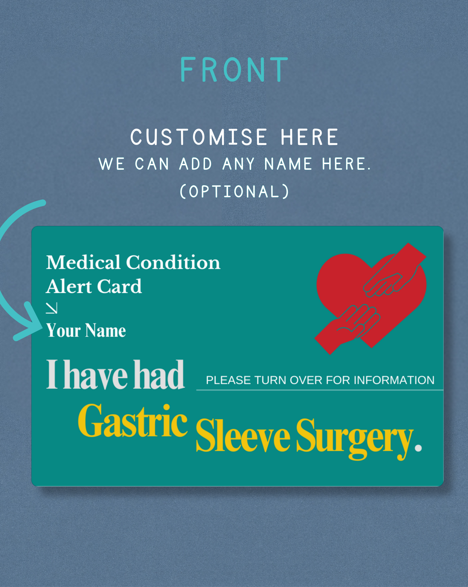 Gastric Sleeve Surgery Medical Alert Card
