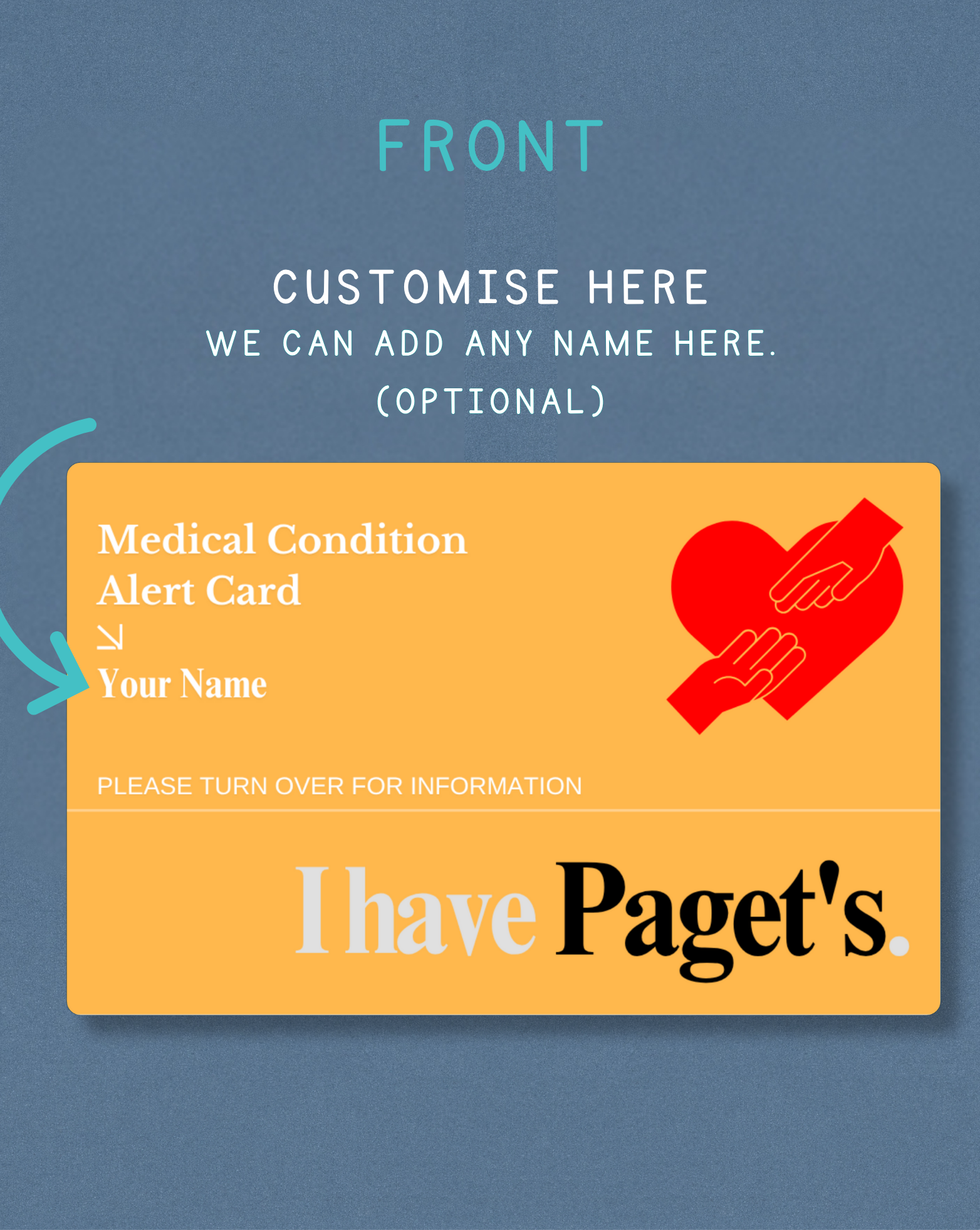 Paget’s Medical Alert Card