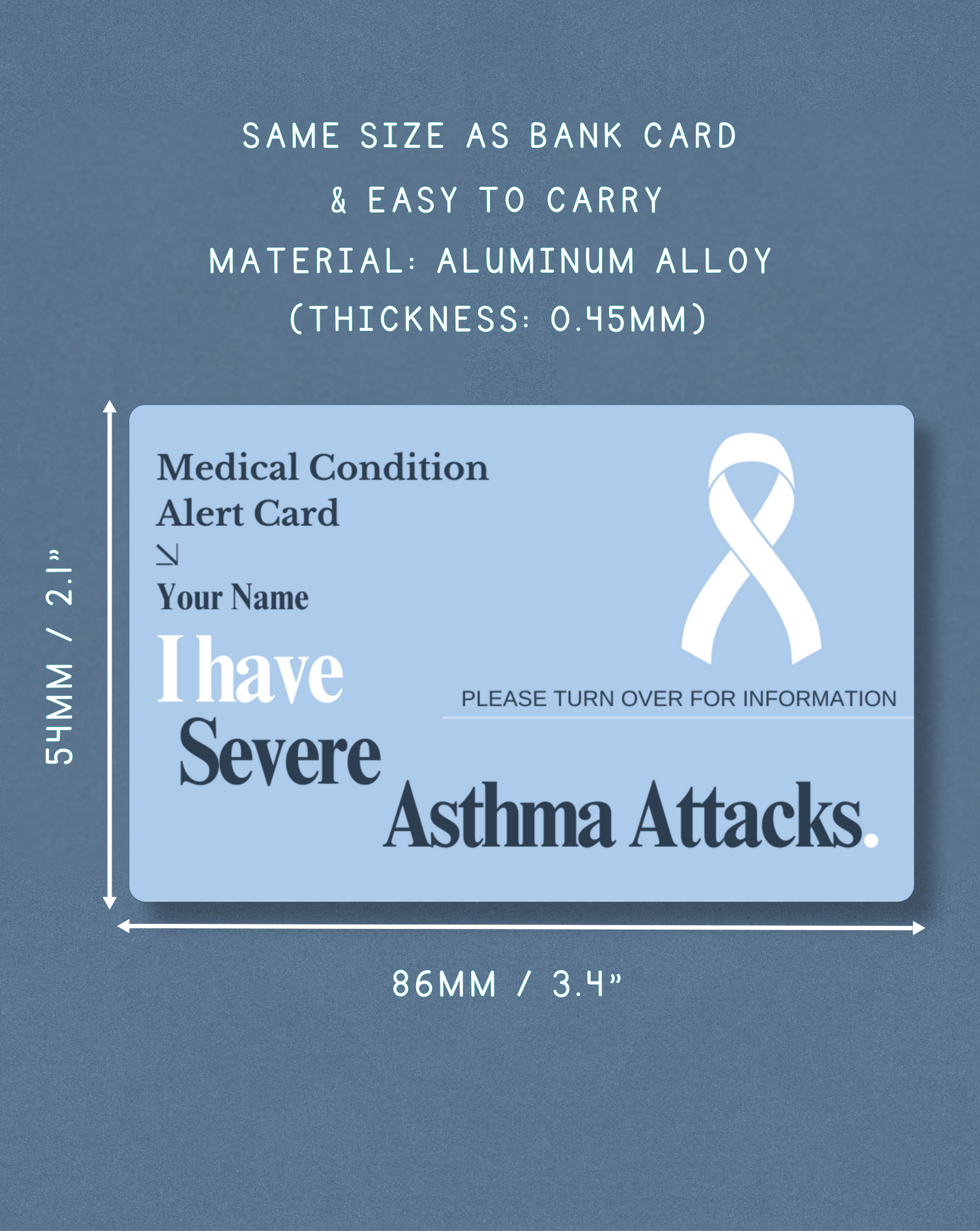 Severe Asthma Attacks Medical Alert Card
