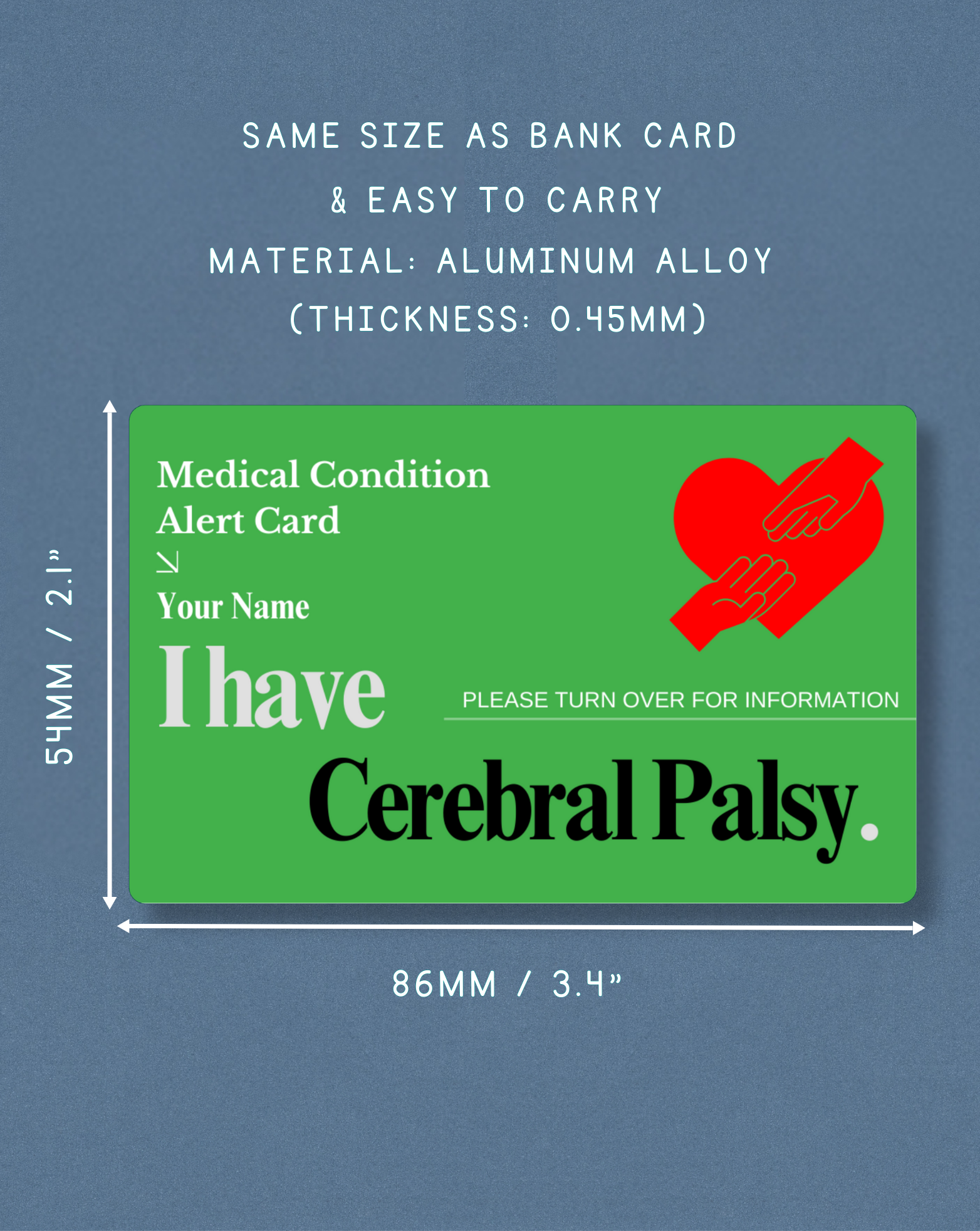 Cerebral Palsy Medical Alert Card