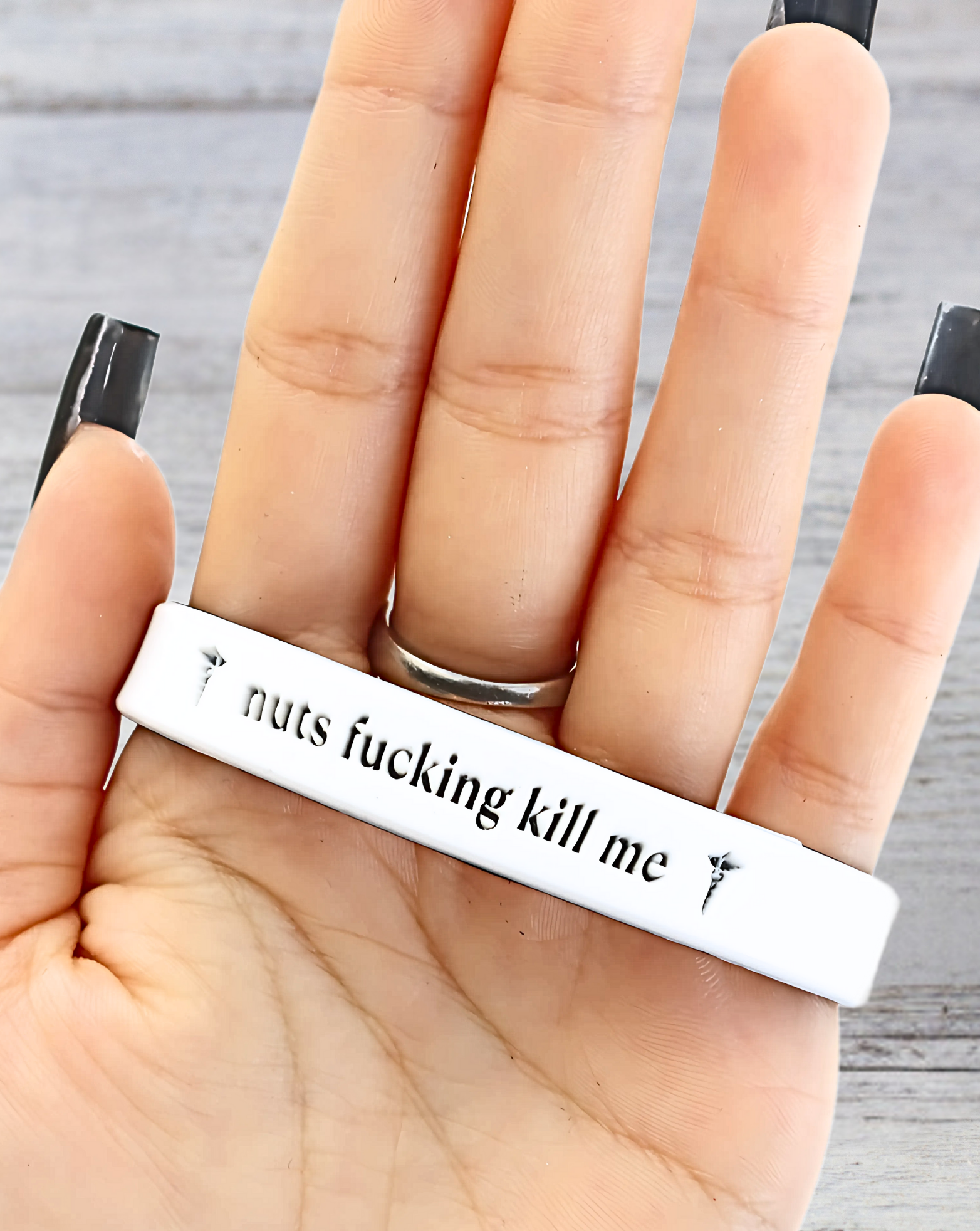 Nuts Fucking Kill Me - Funny Alert Bracelet