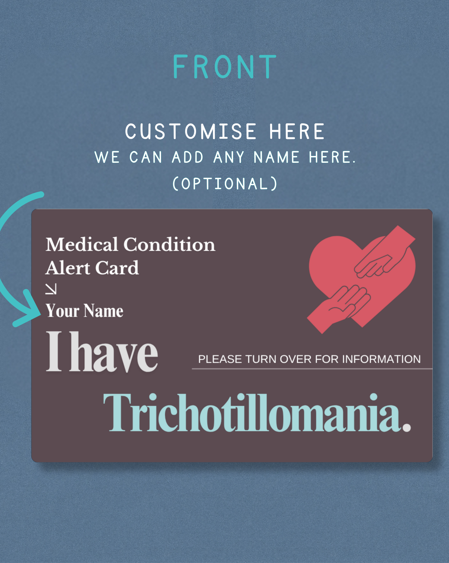 Trichotillomania Medical Alert Card