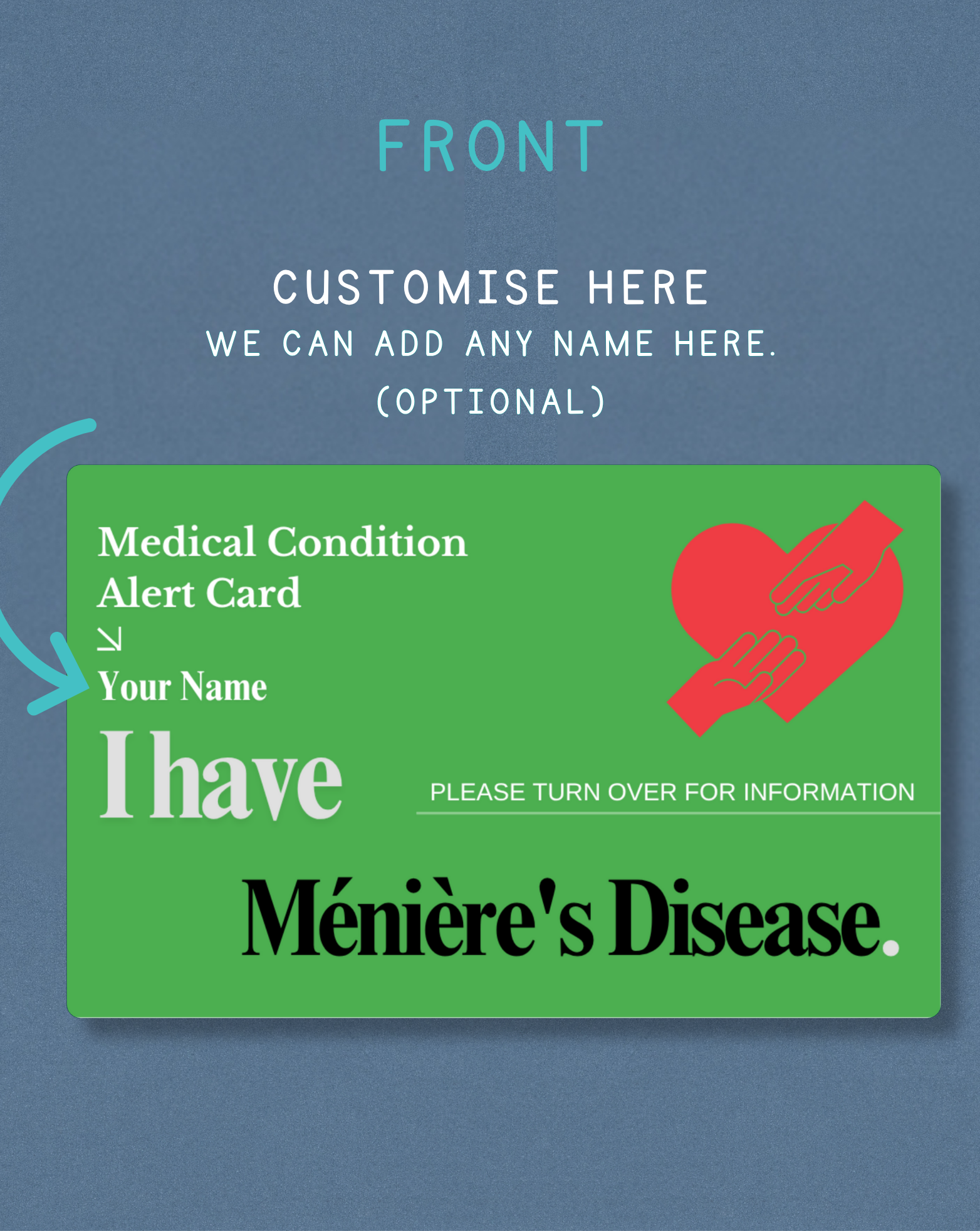 Meniere's Disease Medical Alert Card