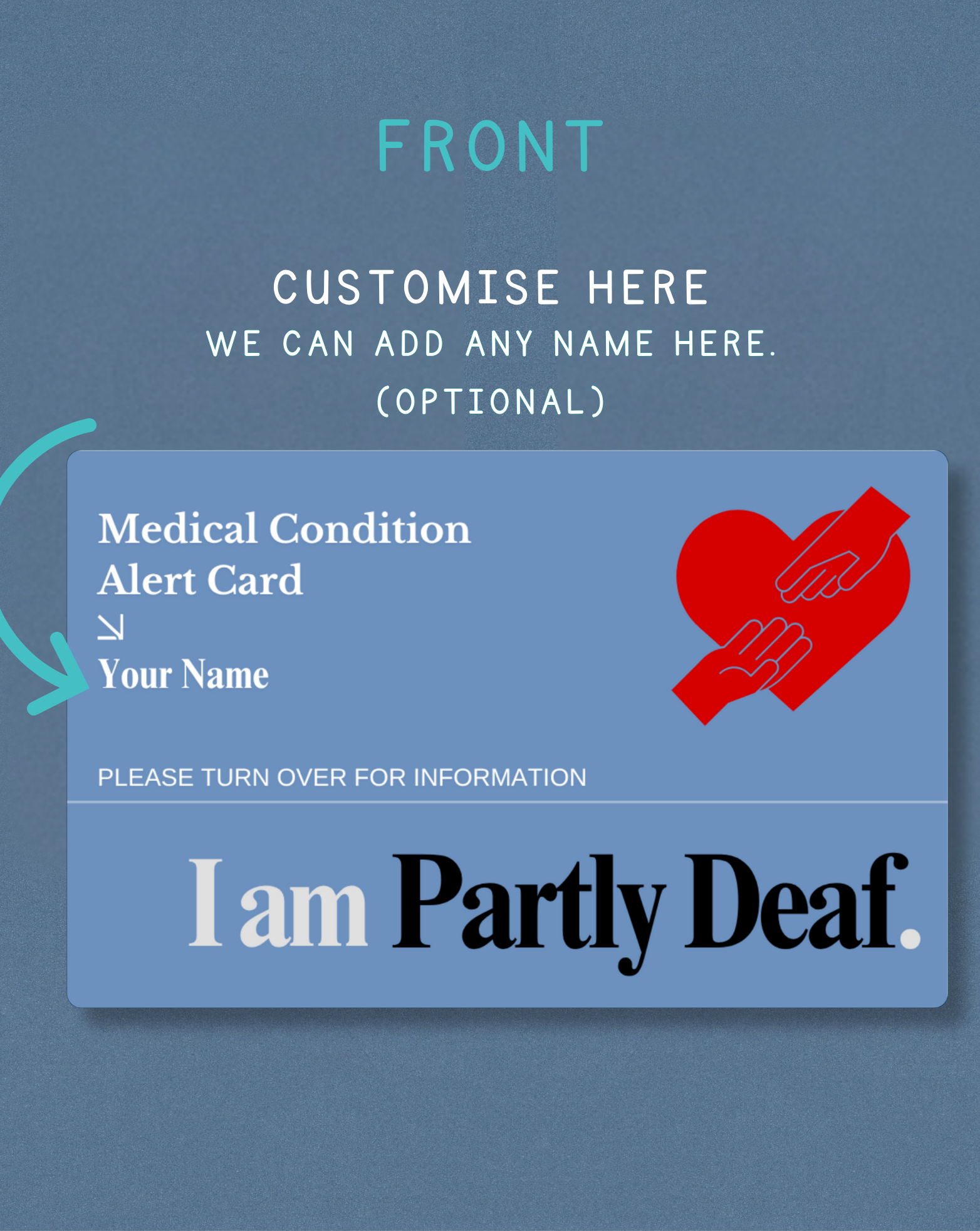 Partly Deaf Medical Alert Card