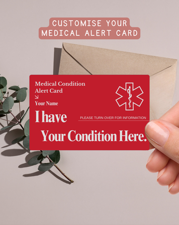 Custom Engraved Medical Alert Card - Red Aluminum