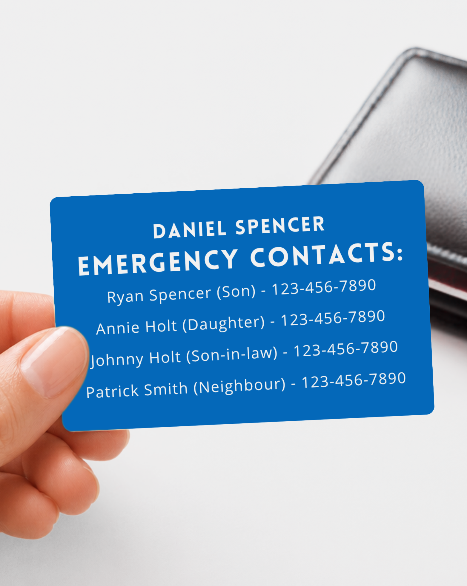 Emergency Contact Card (Blue)