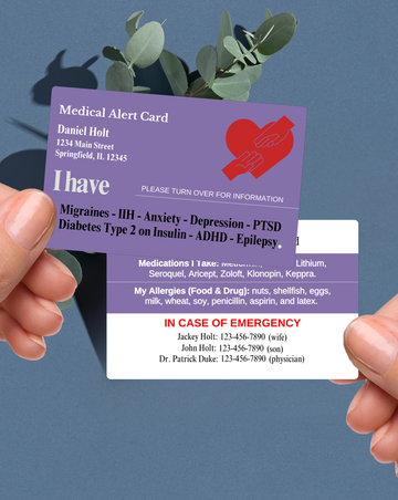 Customised Medical Alert Card (Purple)