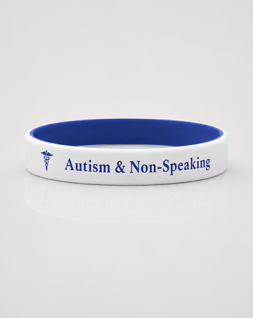 Navy blue personalised silicone medical alert bracelet