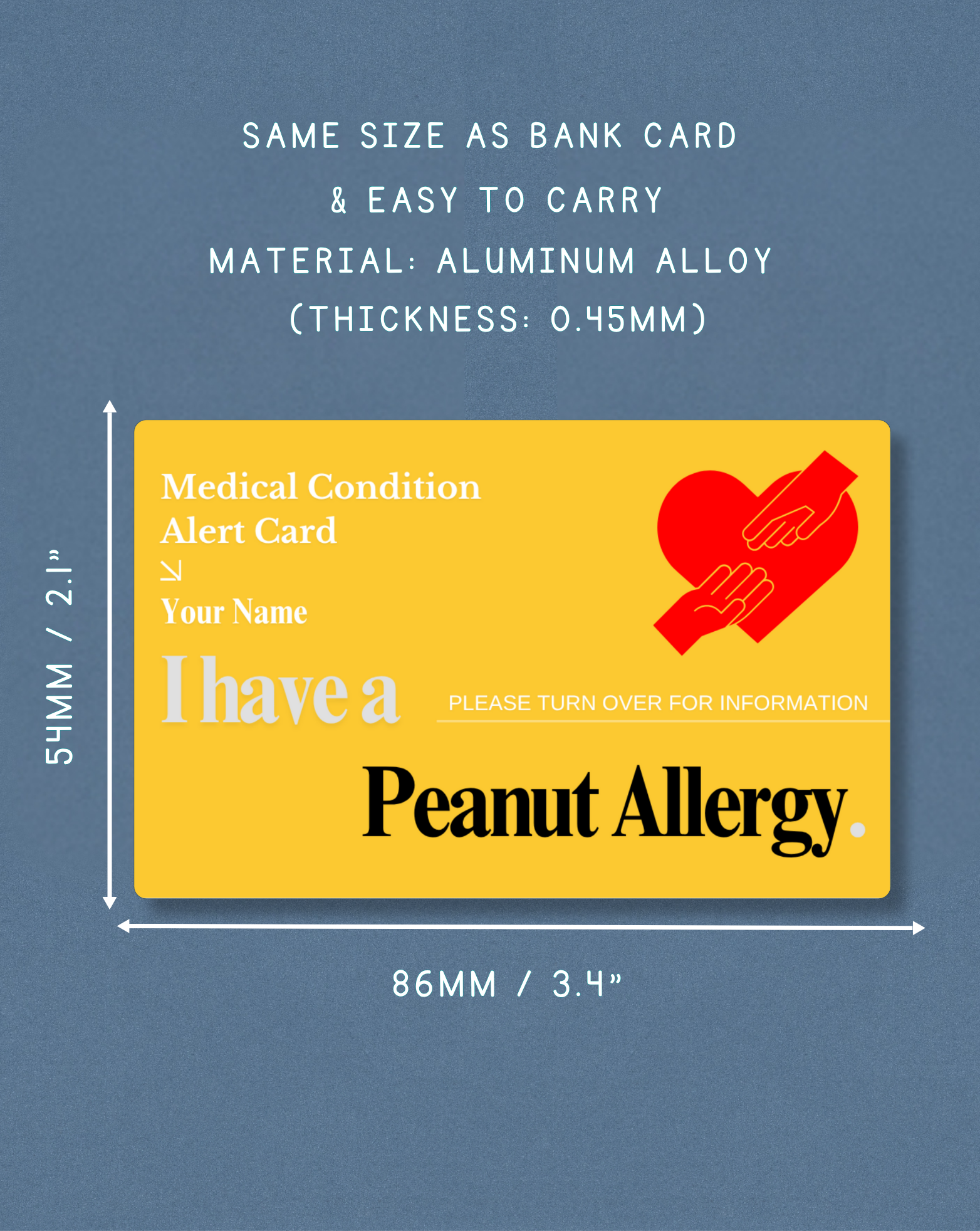 Peanut Allergy Alert Card
