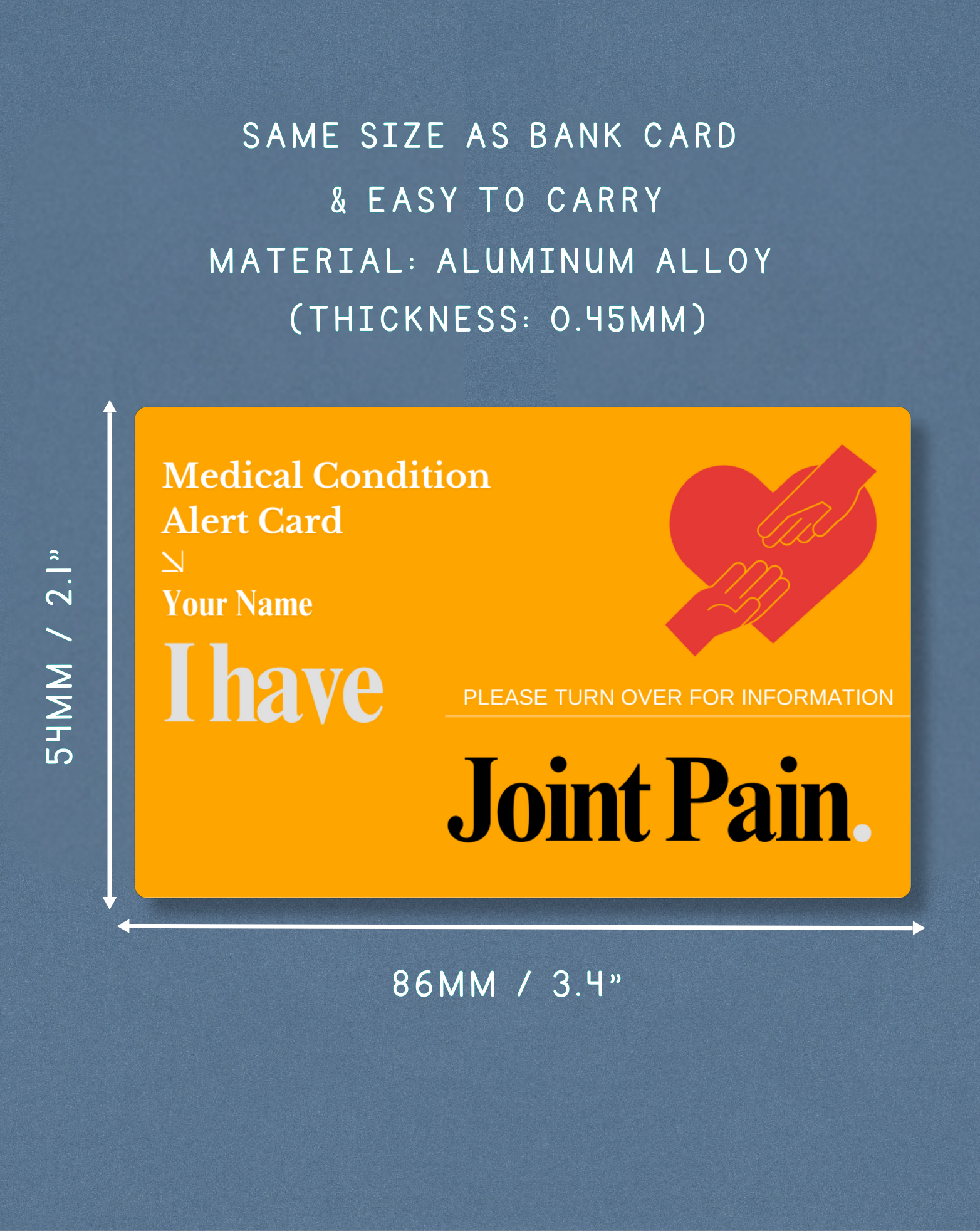 Joint Pain Medical Alert Card