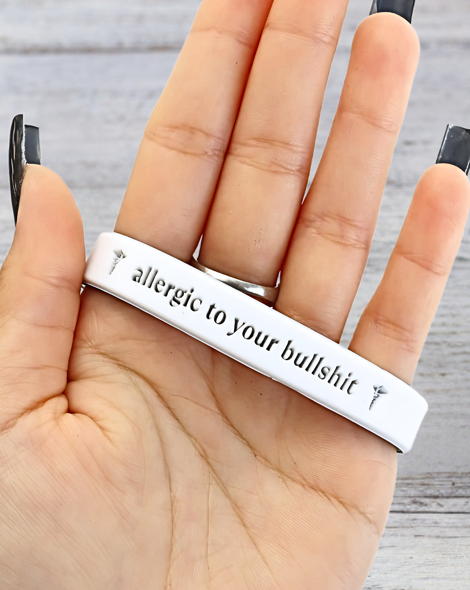 Allergic to Your Bullshit - Funny Alert Bracelet
