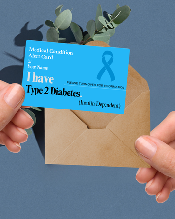 Diabetes Type 2 (Insulin Dependent) Medical Alert Card