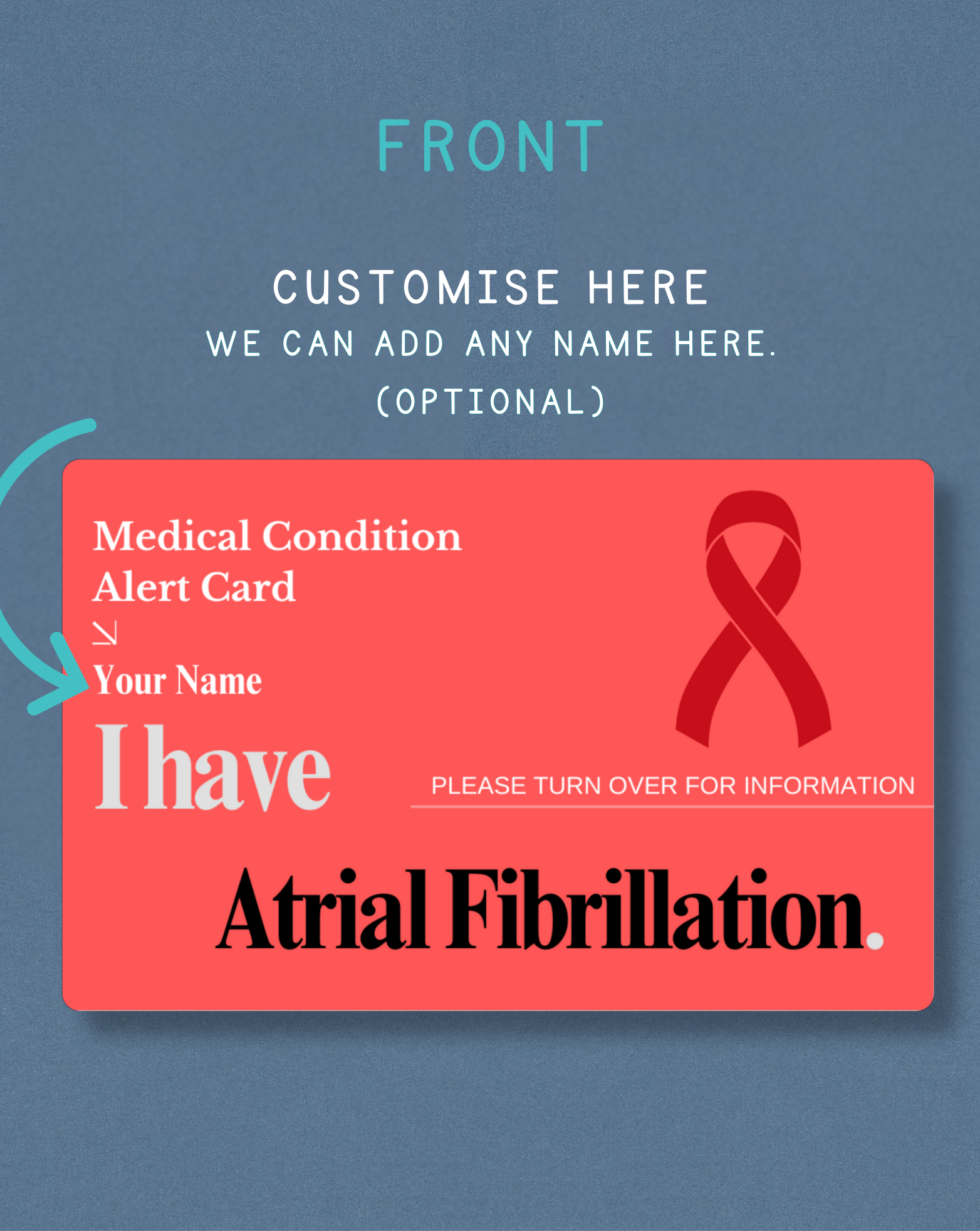 Atrial Fibrillation Medical Alert Card