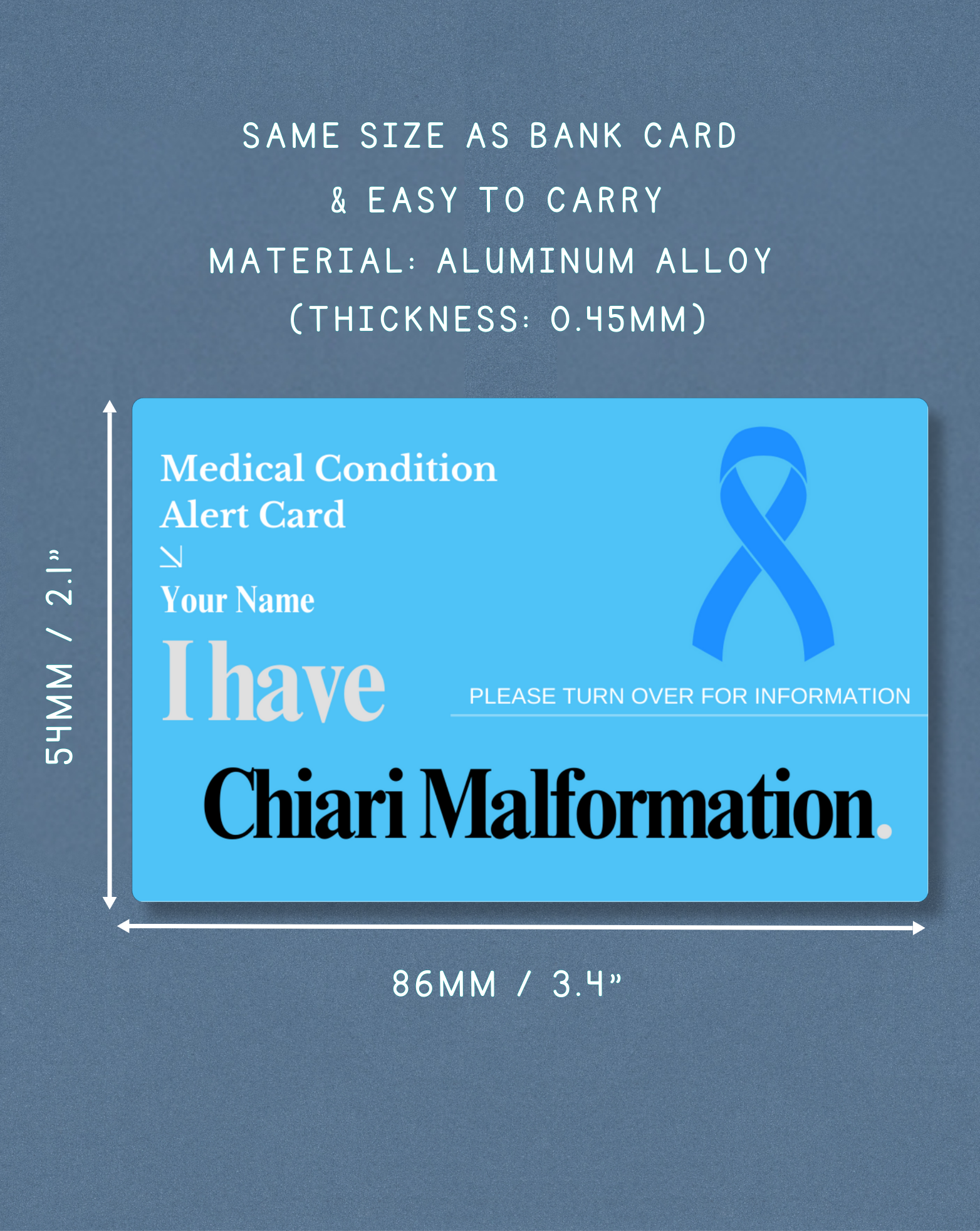 Chiari Malformation Medical Alert Card